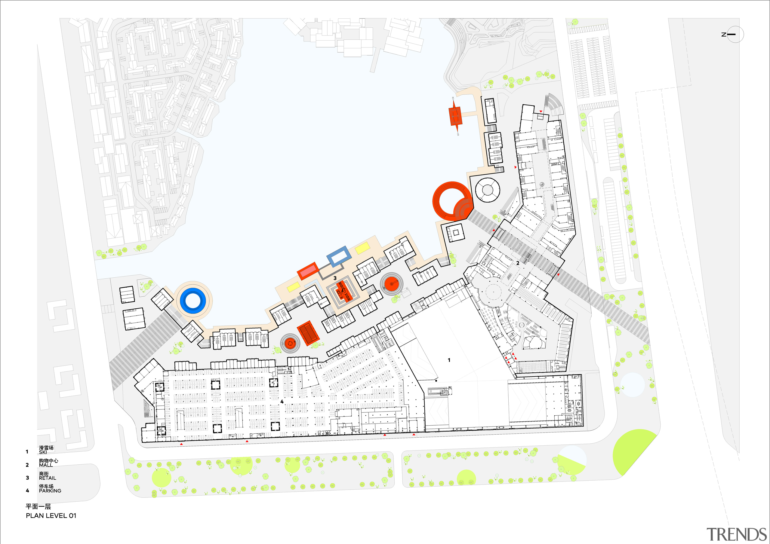 Breakdown of activities.Diagram courtesy of Clou Architects. 