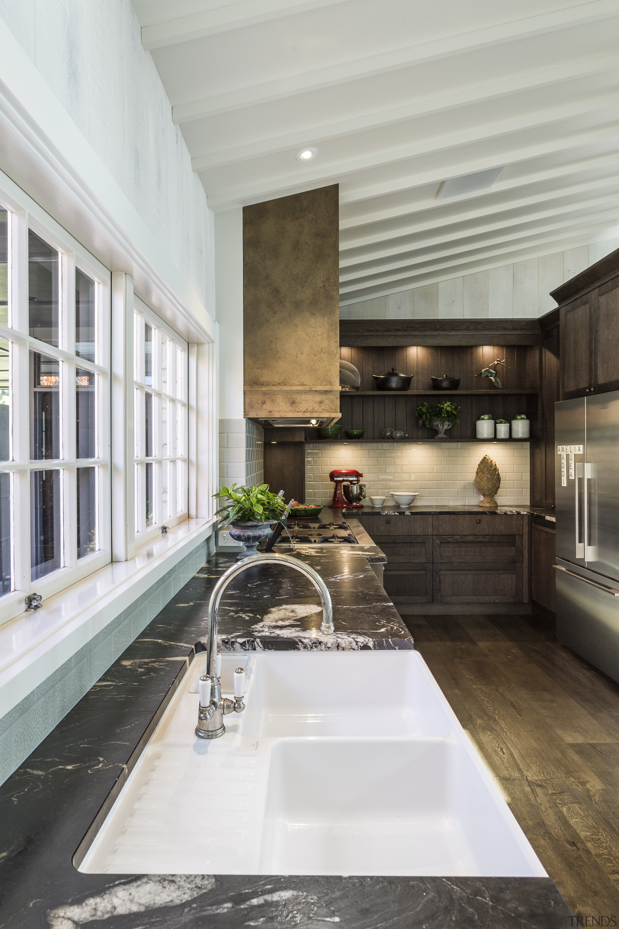 ​​​​​​​This kitchen by designer Shane George of Kitchens gray, white