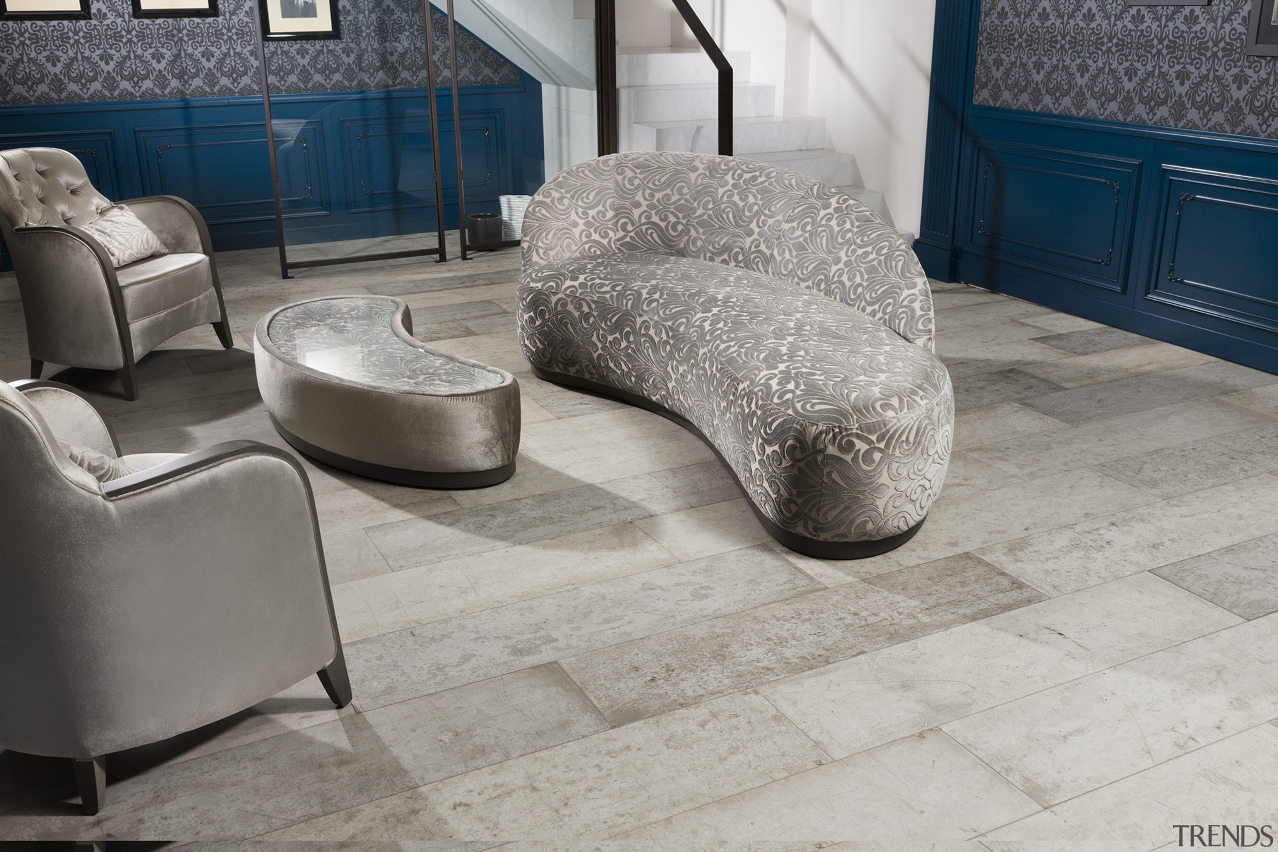 Blue house 1 - Blue house_1 - chair chair, couch, floor, flooring, furniture, interior design, living room, product design, table, tile, wall, wood flooring, gray