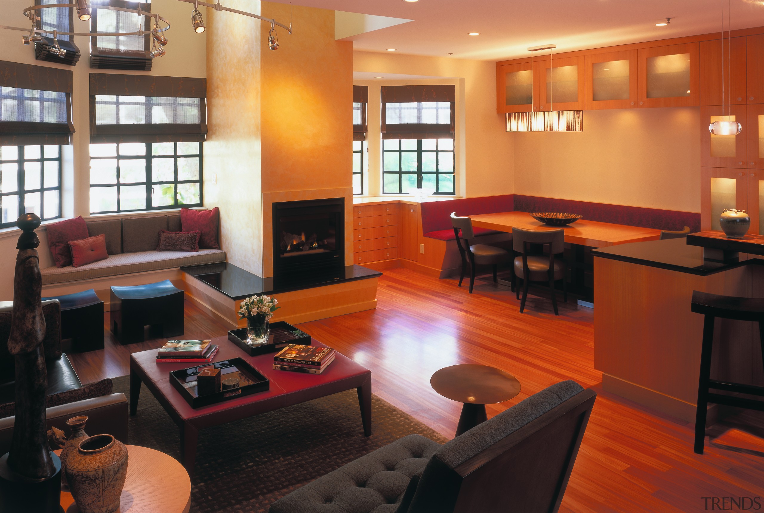 view of the lounge/dining area featuring  african furniture, interior design, living room, lobby, room, black