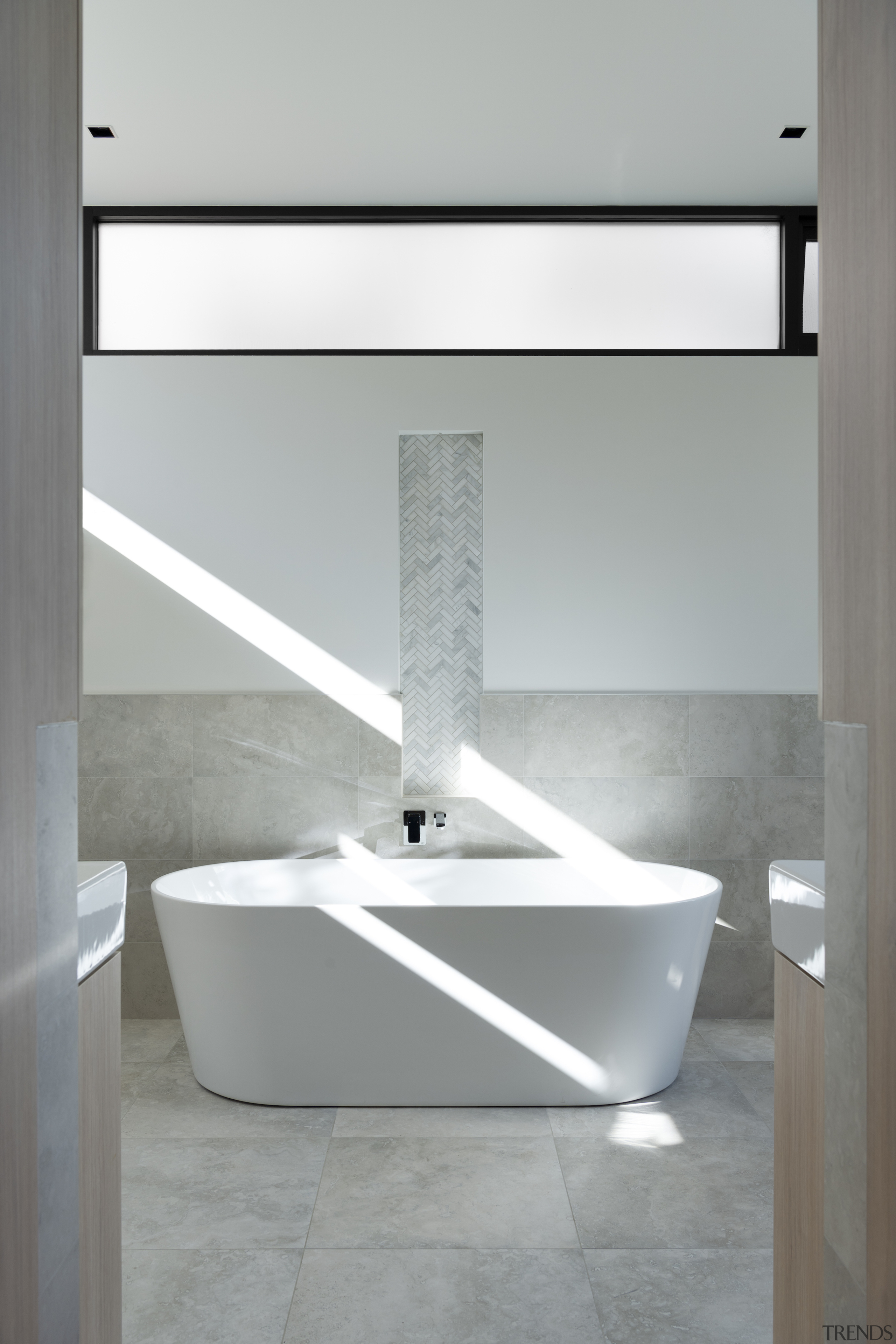 Entry to the master ensuite: Donnybrook limestone is 