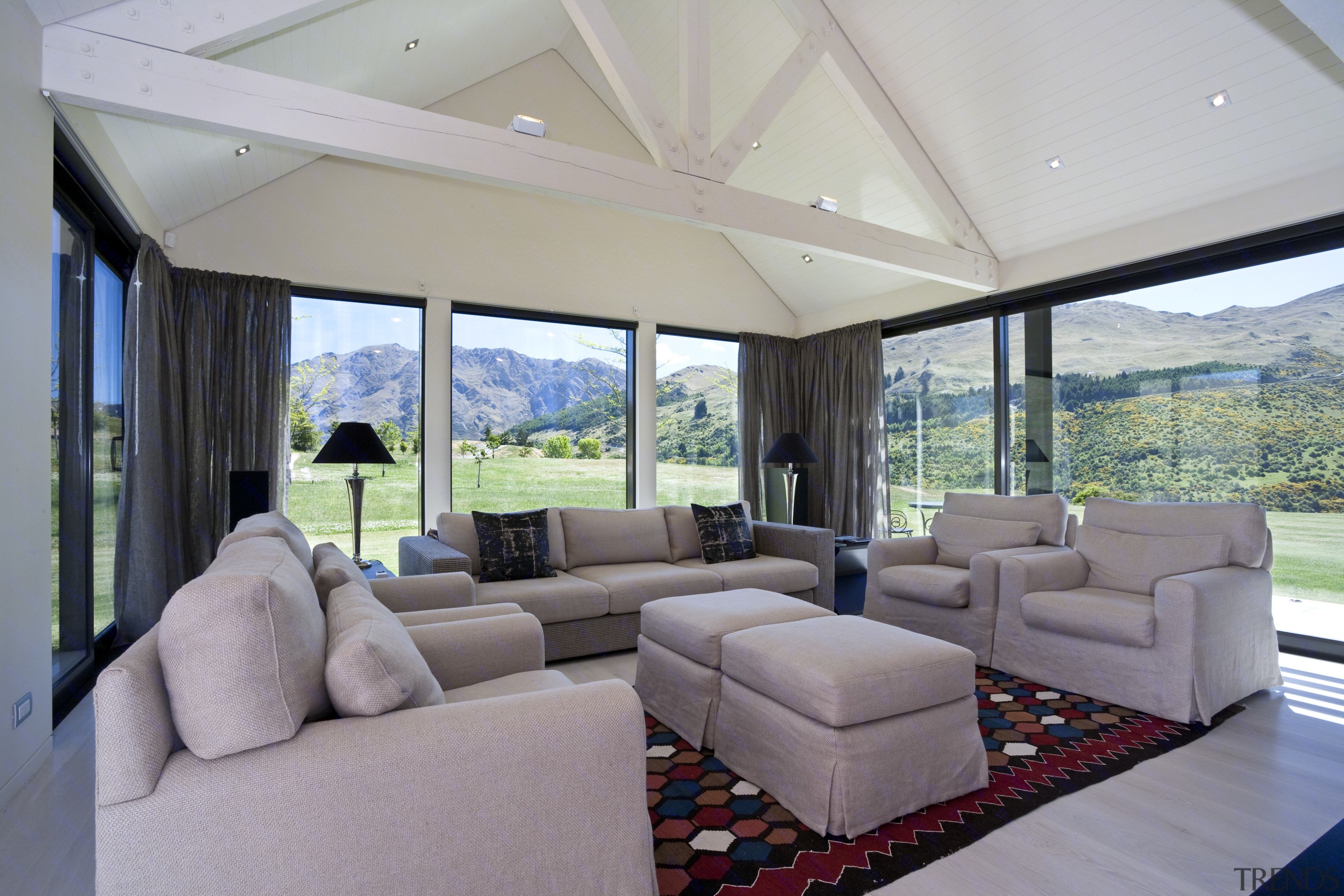 View Of Lounge Which Features Sofas, White Oak Floors, Exposed View Of Lounge Which Features Sofas, White Oak Floors, Exposed