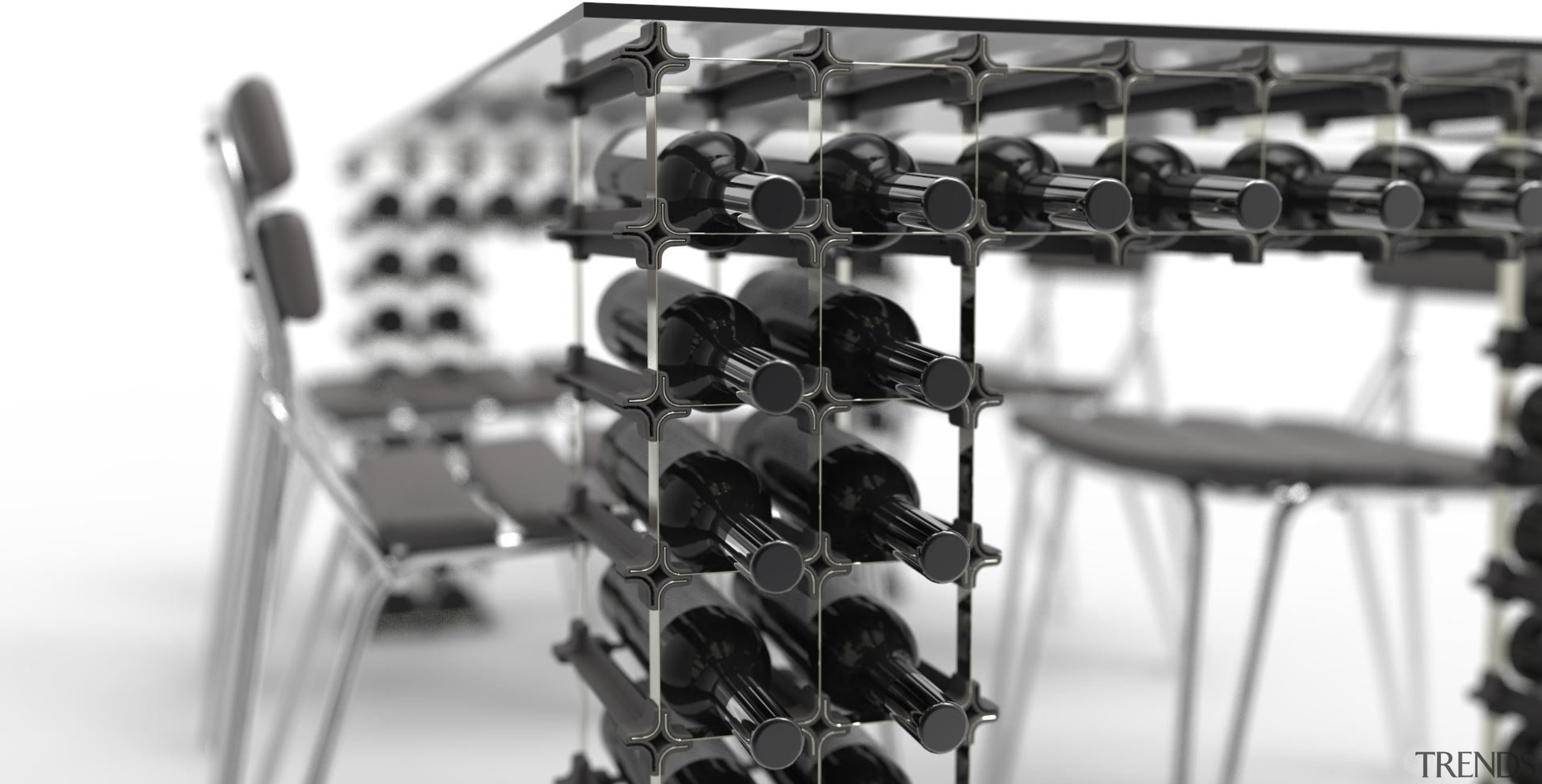 Sleek. Classy. Modern. Custom. Affordable. DIY. Store all black and white, furniture, metal, product, product design, white