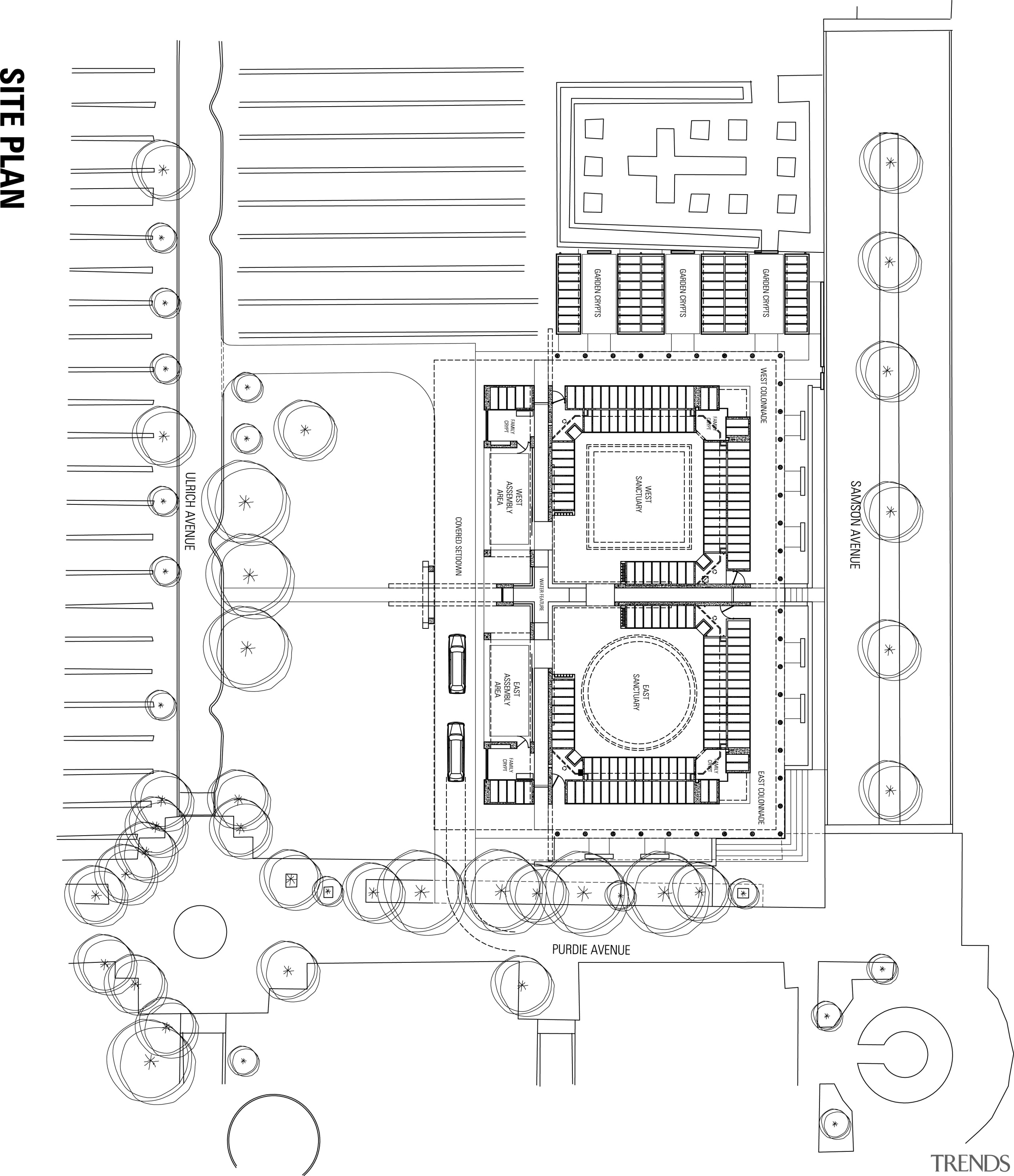 Plan &amp; elevations of the freemantle Mausoleum - area, black and white, design, diagram, drawing, font, line, line art, monochrome, pattern, product, product design, structure, text, white