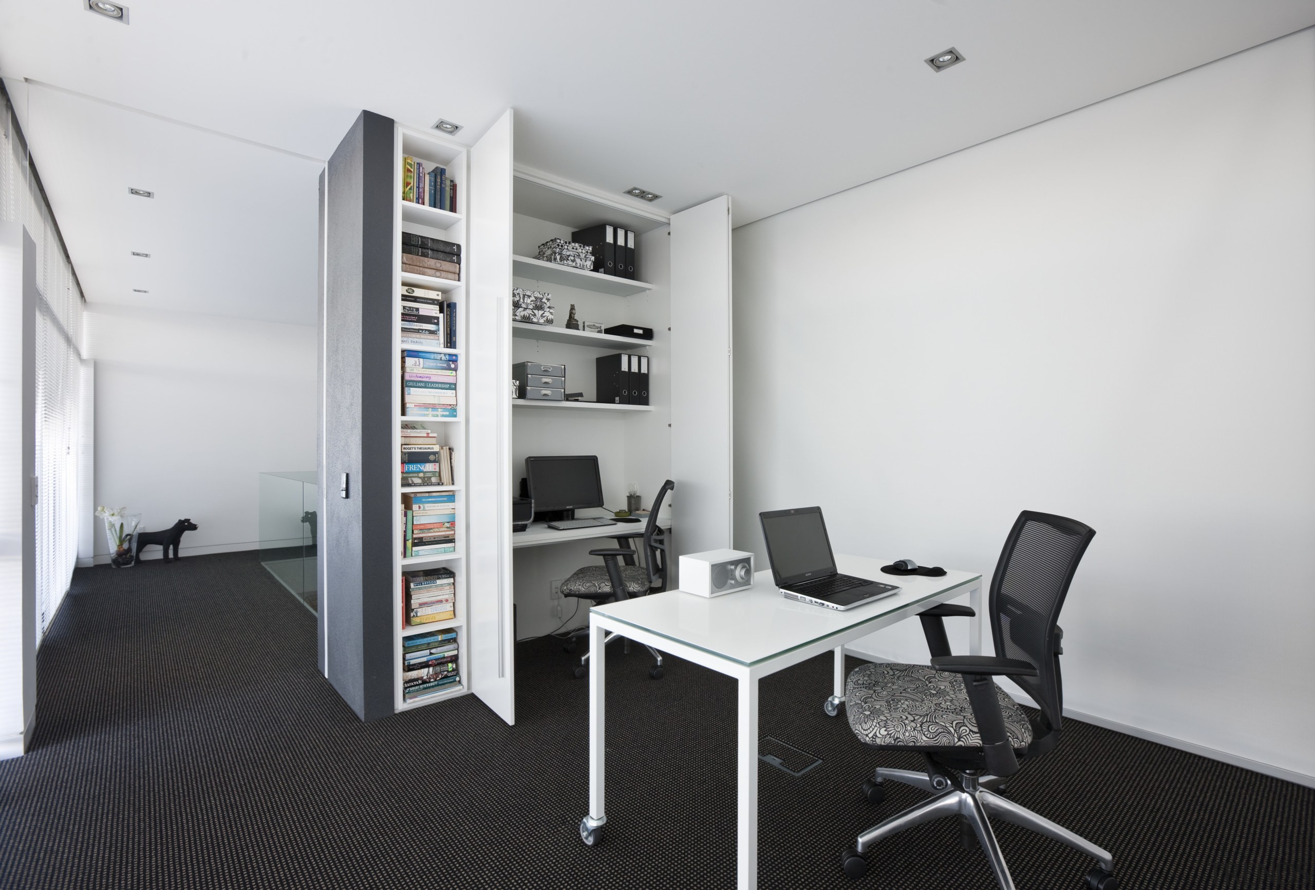 View of a bedroom which can be converted furniture, interior design, office, product design, real estate, white