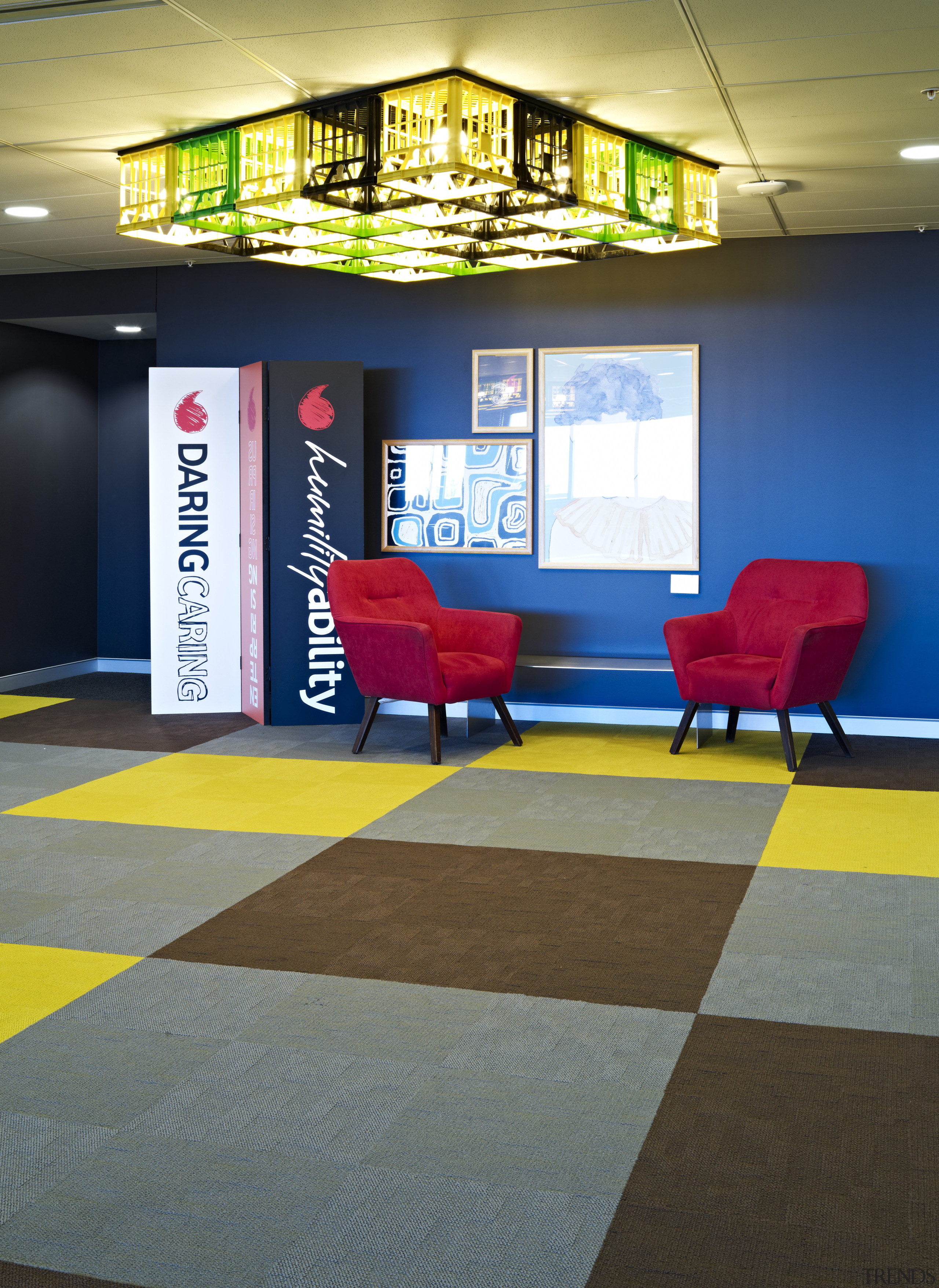 Interior view of the Ark Building, flooring by blue, floor, flooring, interior design, room