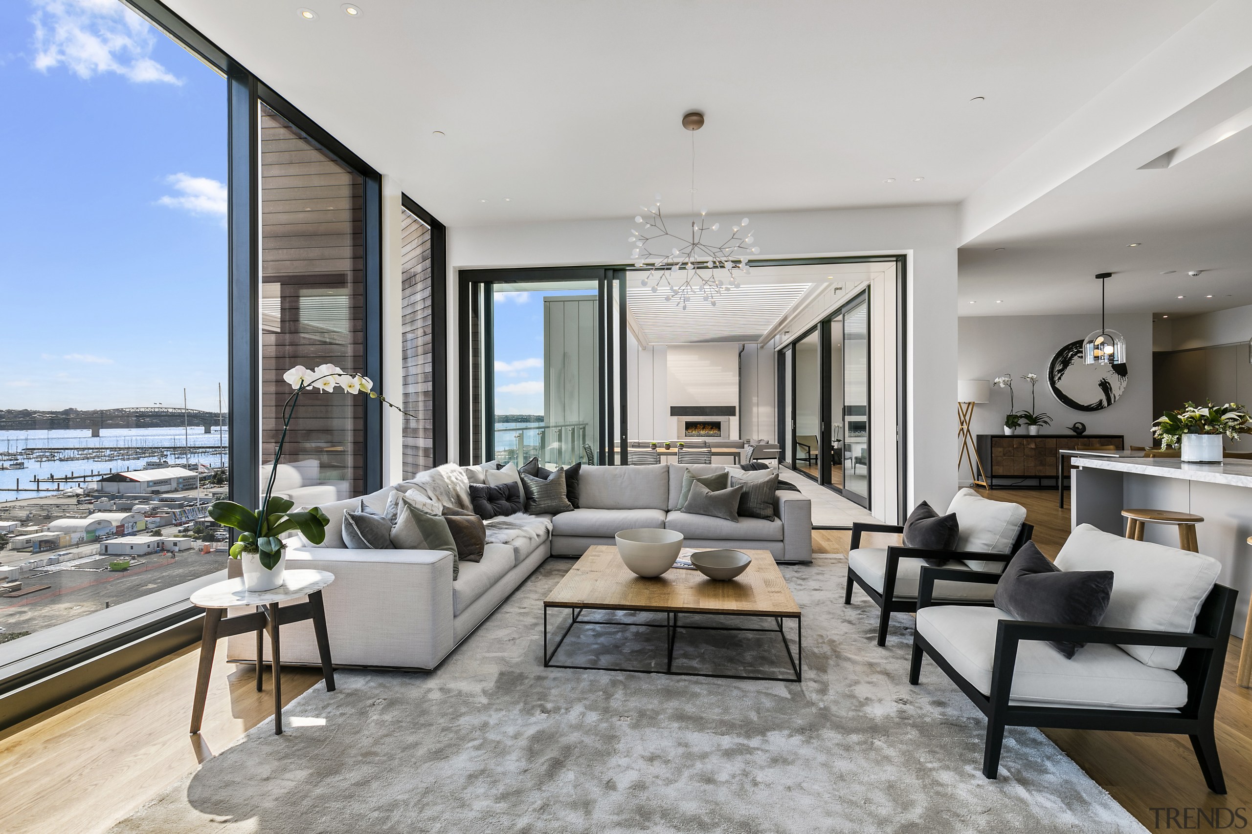 Wynyard Central apartments benefit from interiors finished in apartment, home, interior design, living room, penthouse apartment, Resene paint, Wan White, Wynyard Central, neutral colour palette