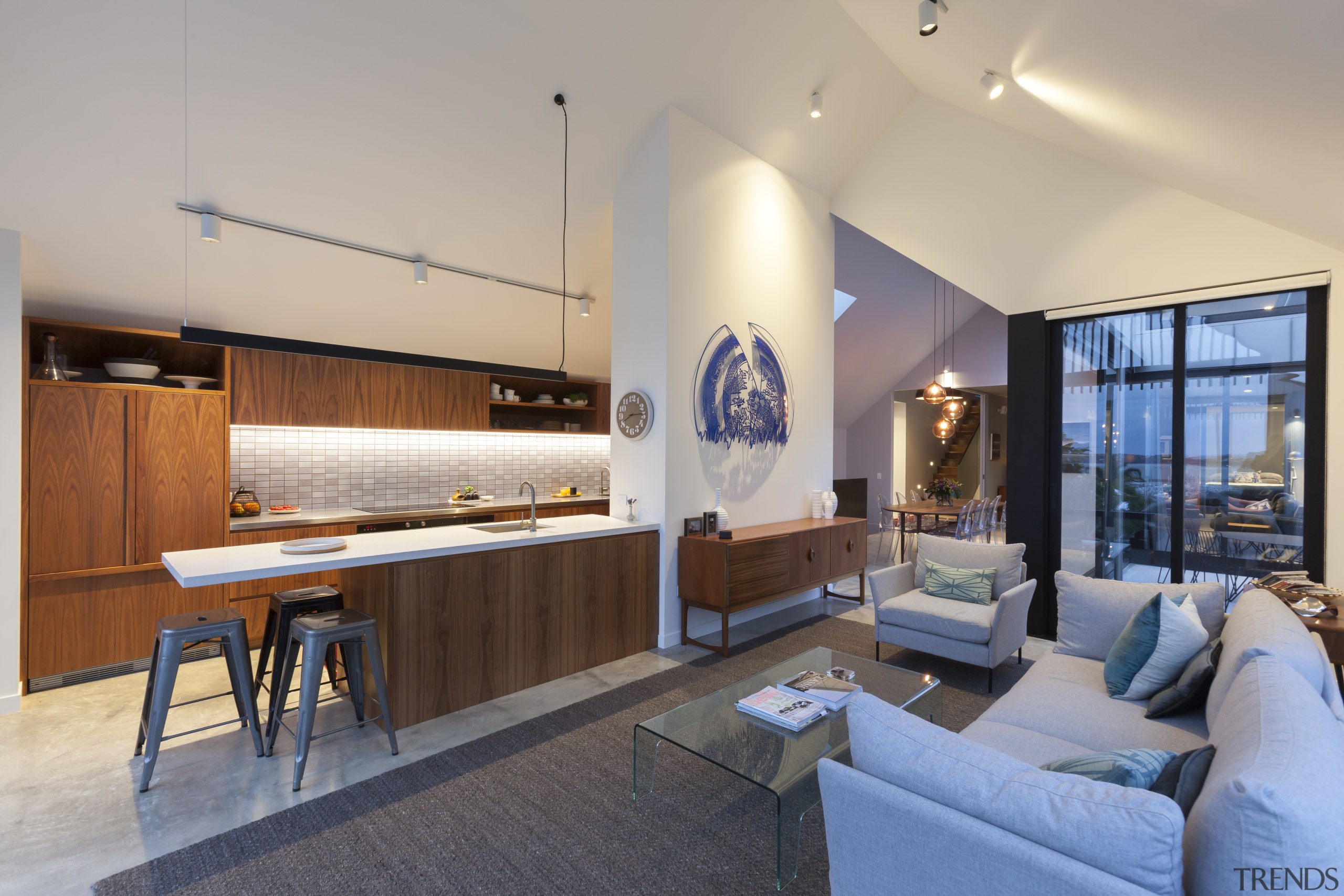 Shipshape - apartment | architecture | building | apartment, architecture, building, ceiling, design, estate, floor, flooring, furniture, hardwood, home, house, interior design, living room, loft, property, real estate, room, table, wall, gray