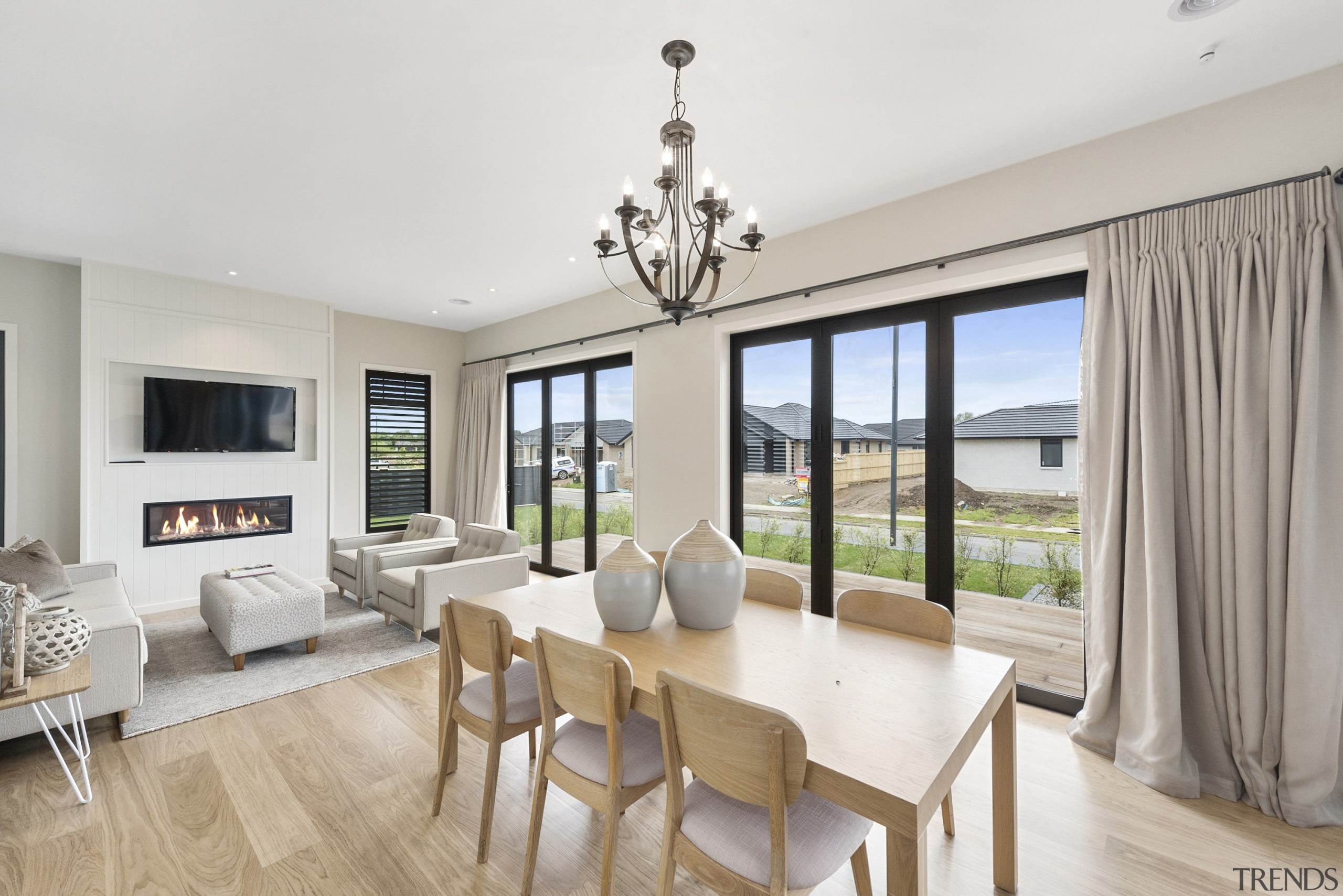 Dining Room features a stunning Timber Floor from apartment, estate, interior design, living room, penthouse apartment, property, real estate, window, gray