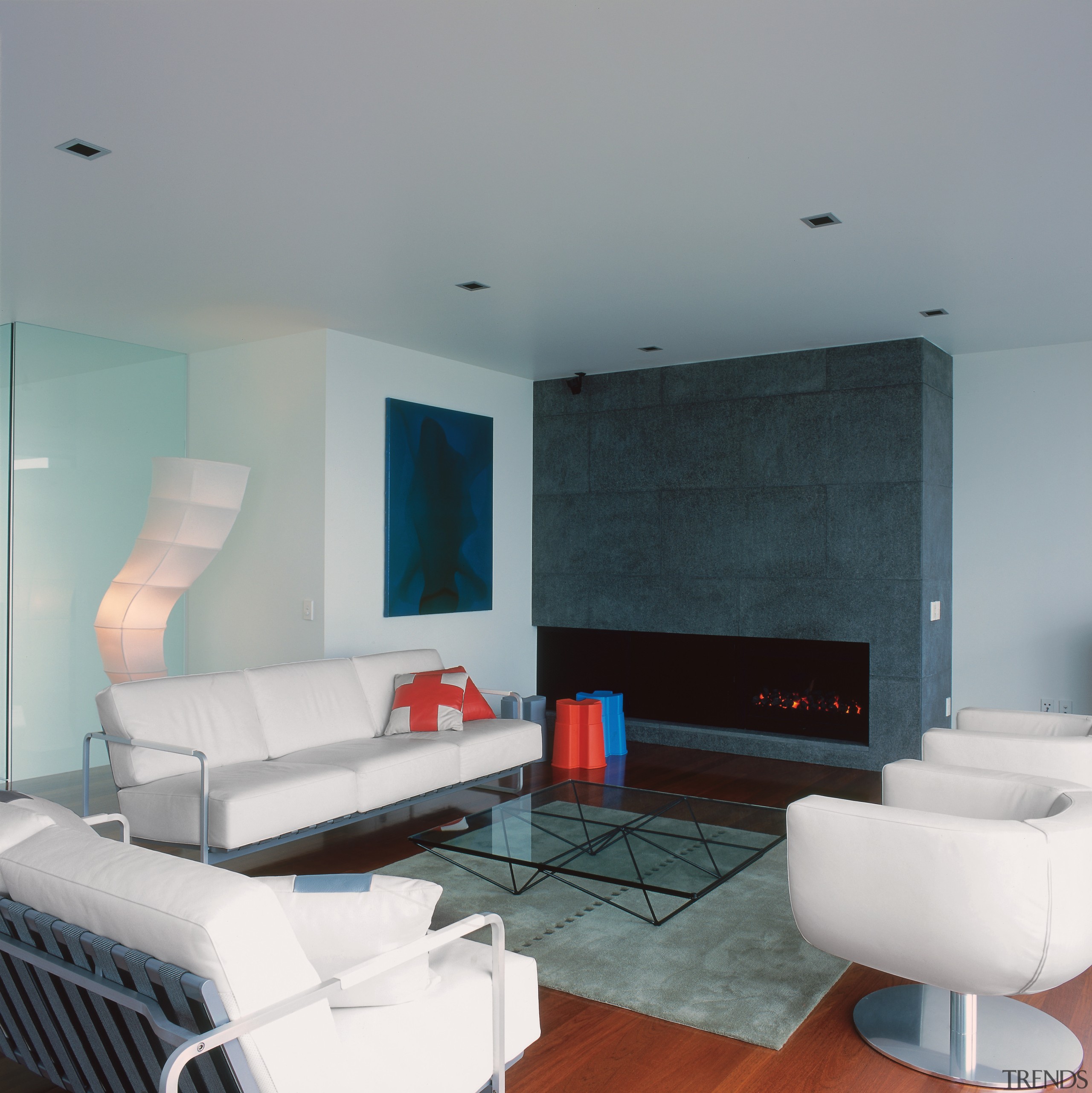 An interior view of the living areas featuring architecture, ceiling, floor, house, interior design, living room, room, table, gray