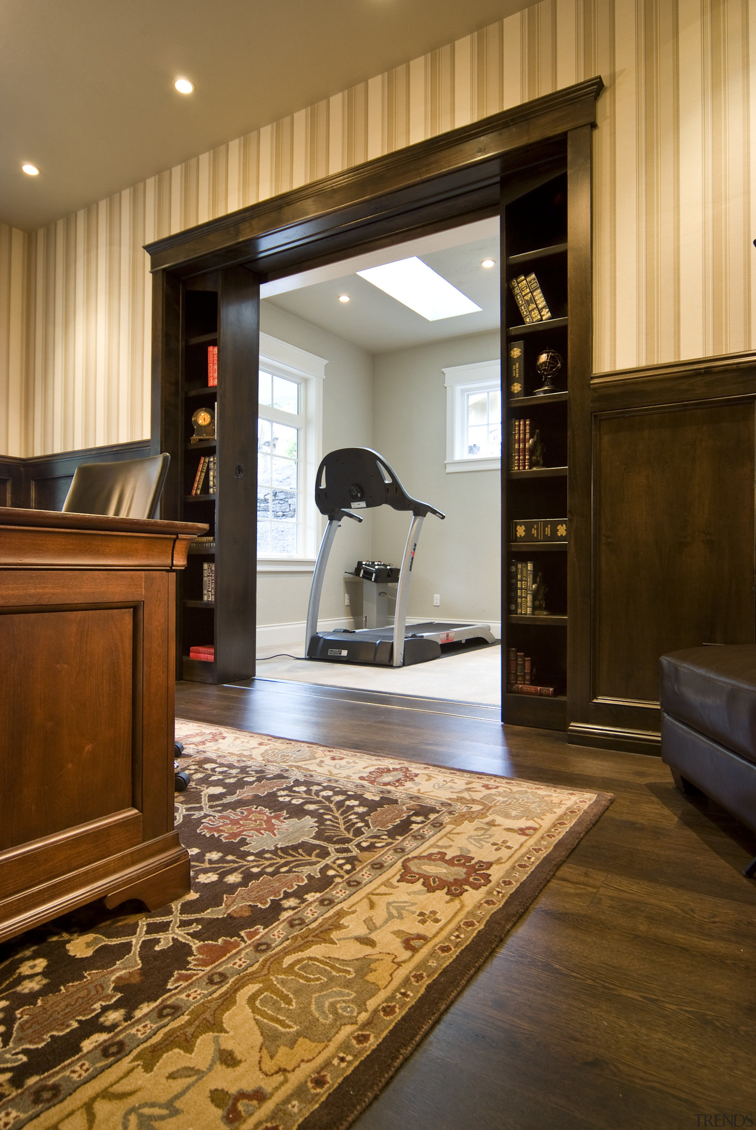 Wood Floors add authenticity from Harvest Timber Co. cabinetry, ceiling, countertop, floor, flooring, furniture, hardwood, interior design, laminate flooring, living room, lobby, room, wood, wood flooring, brown