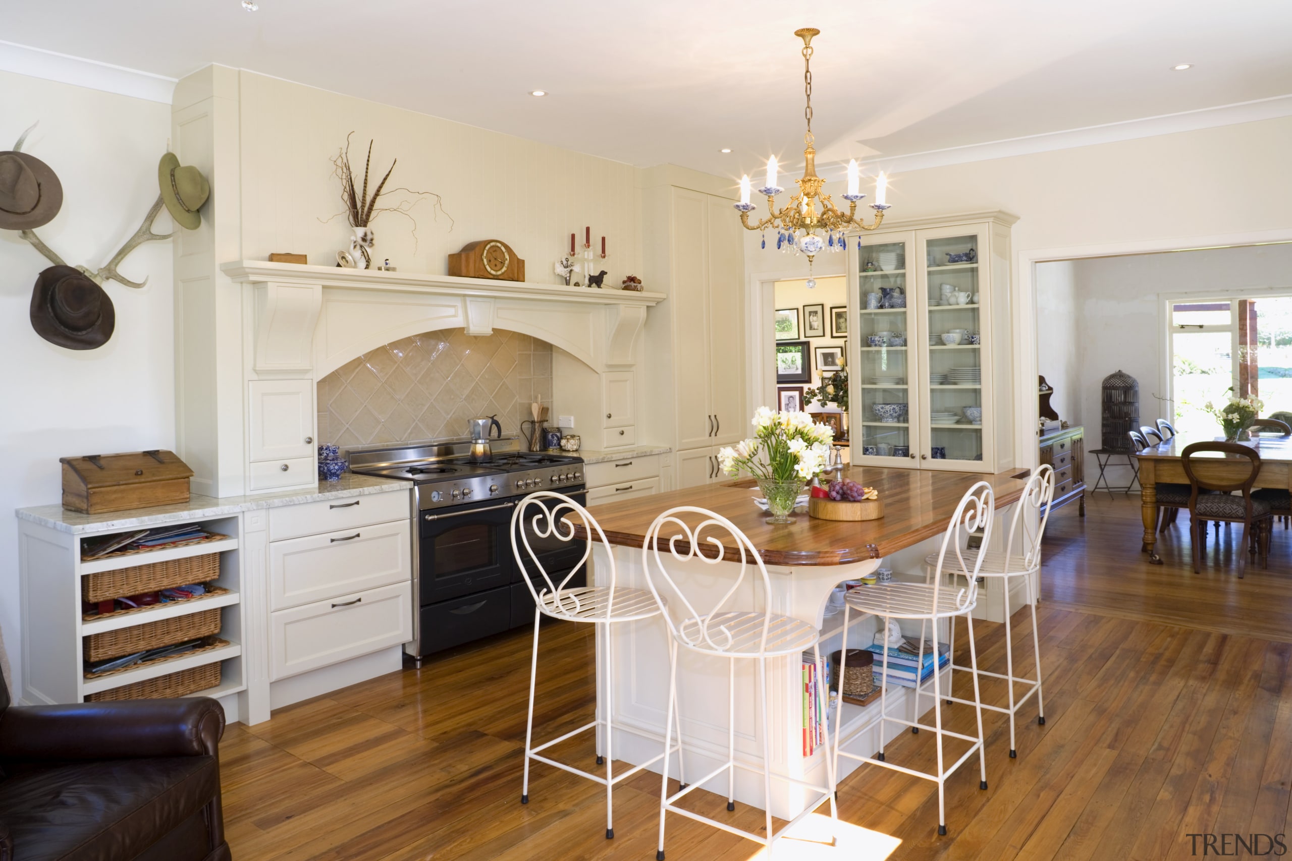 View of Kitchen designed by Delorenzo Design, Resene countertop, dining room, floor, flooring, hardwood, home, interior design, kitchen, living room, property, real estate, room, table, white