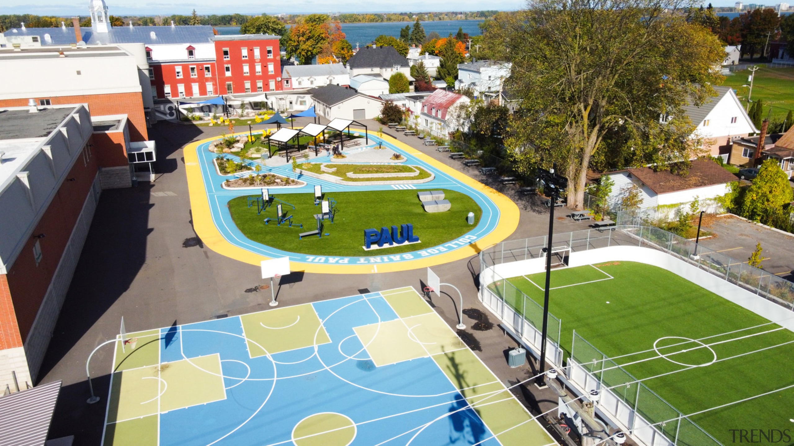The school's newly delineated active sports zones. 