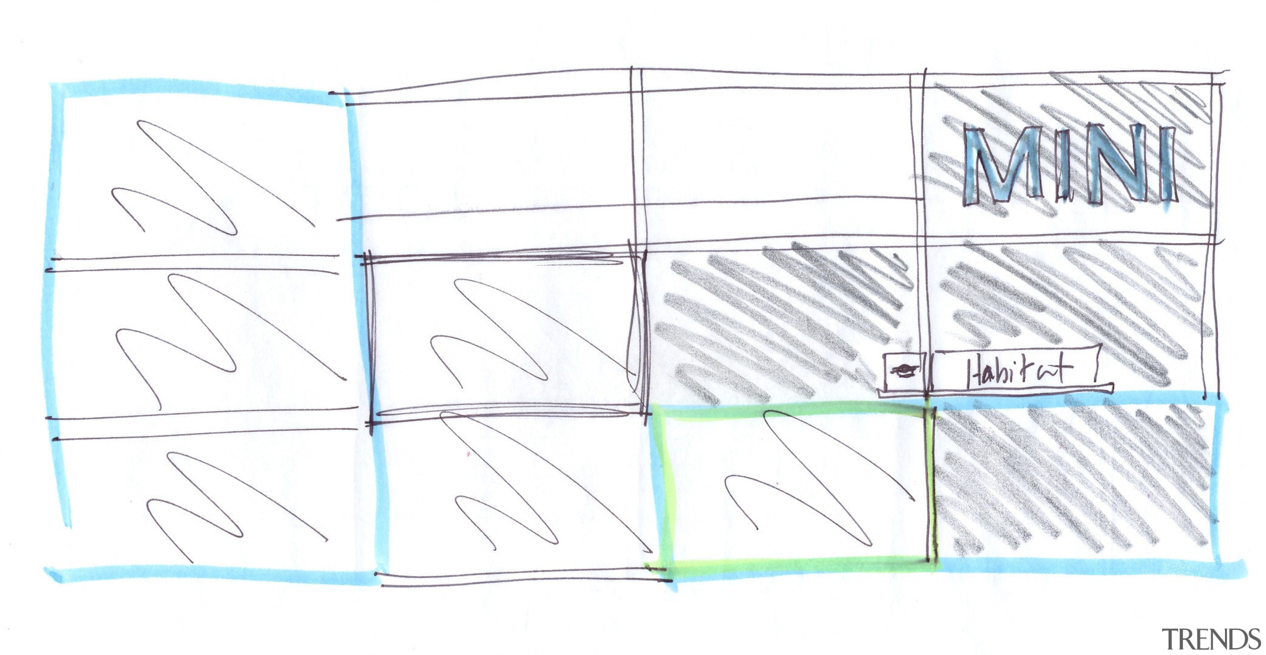 A fibreglass replica is attached to a large angle, area, design, diagram, drawing, font, line, paper, pattern, product, product design, square, text, white