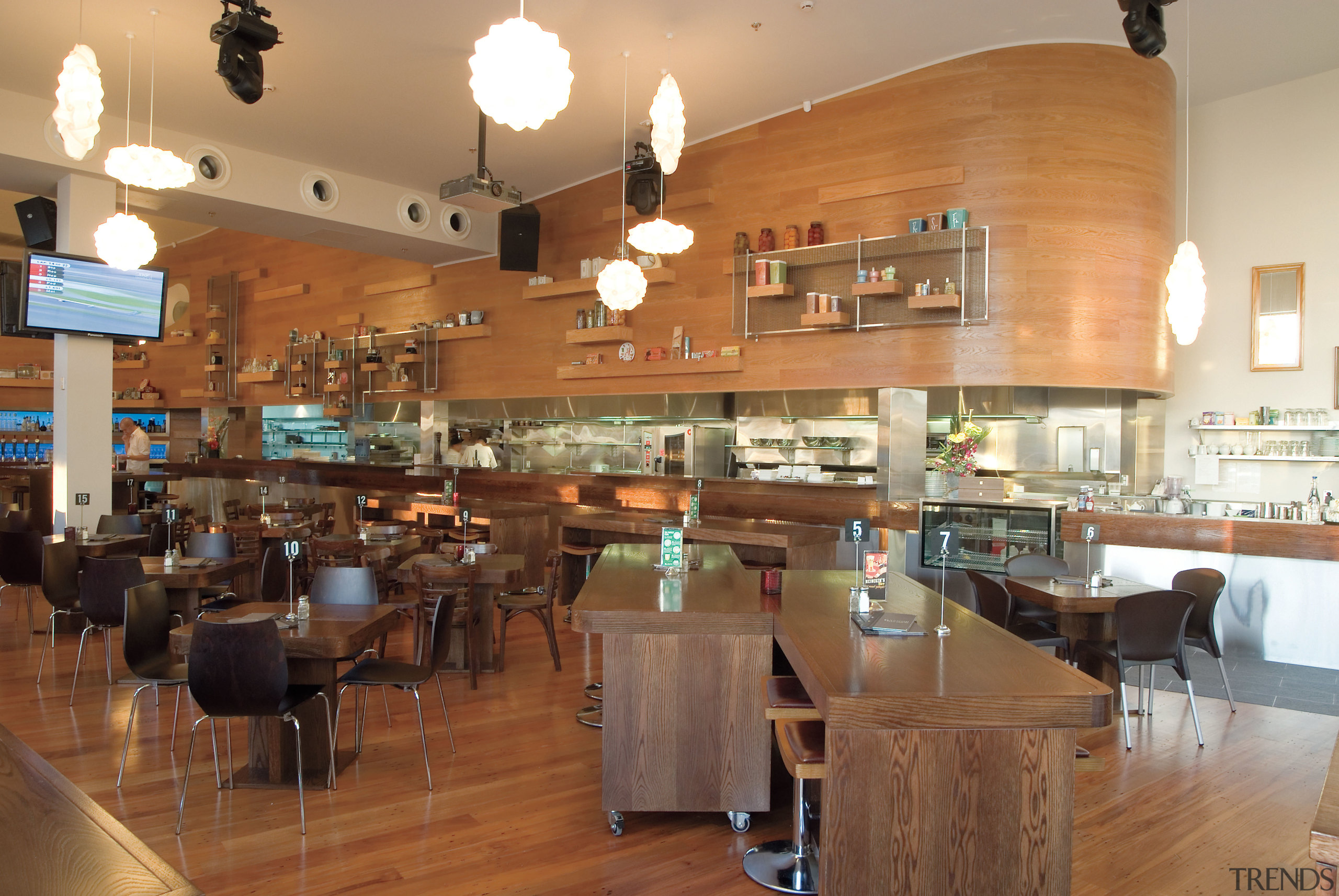 A view of the Garrison Public House at café, cafeteria, coffeehouse, interior design, restaurant, brown