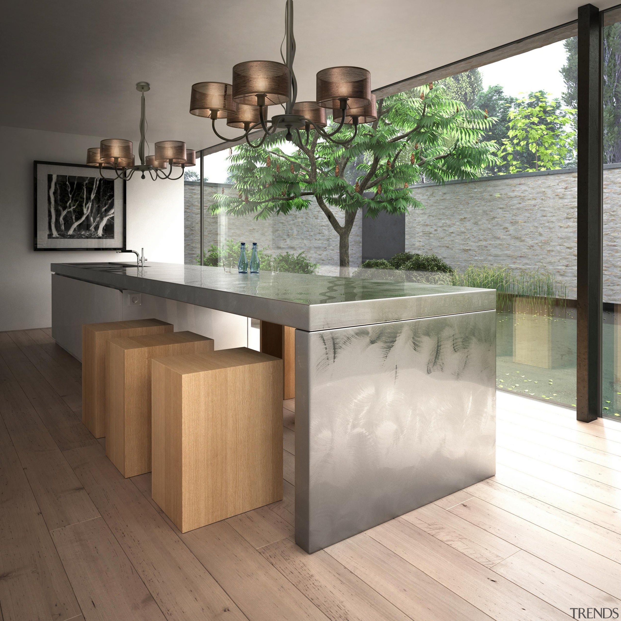 Spica from La Crue, Spain - Pendant Light countertop, floor, flooring, furniture, interior design, product design, table, wood, white