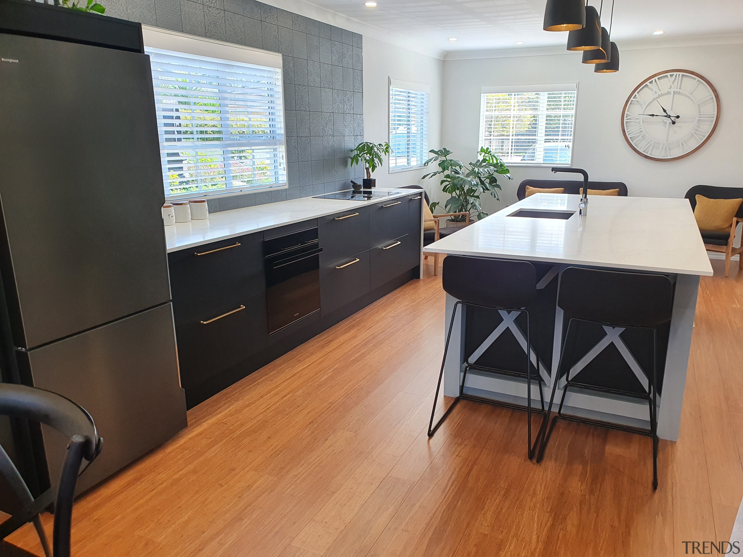 Bamboo kitchen and living room floor. - Consider 