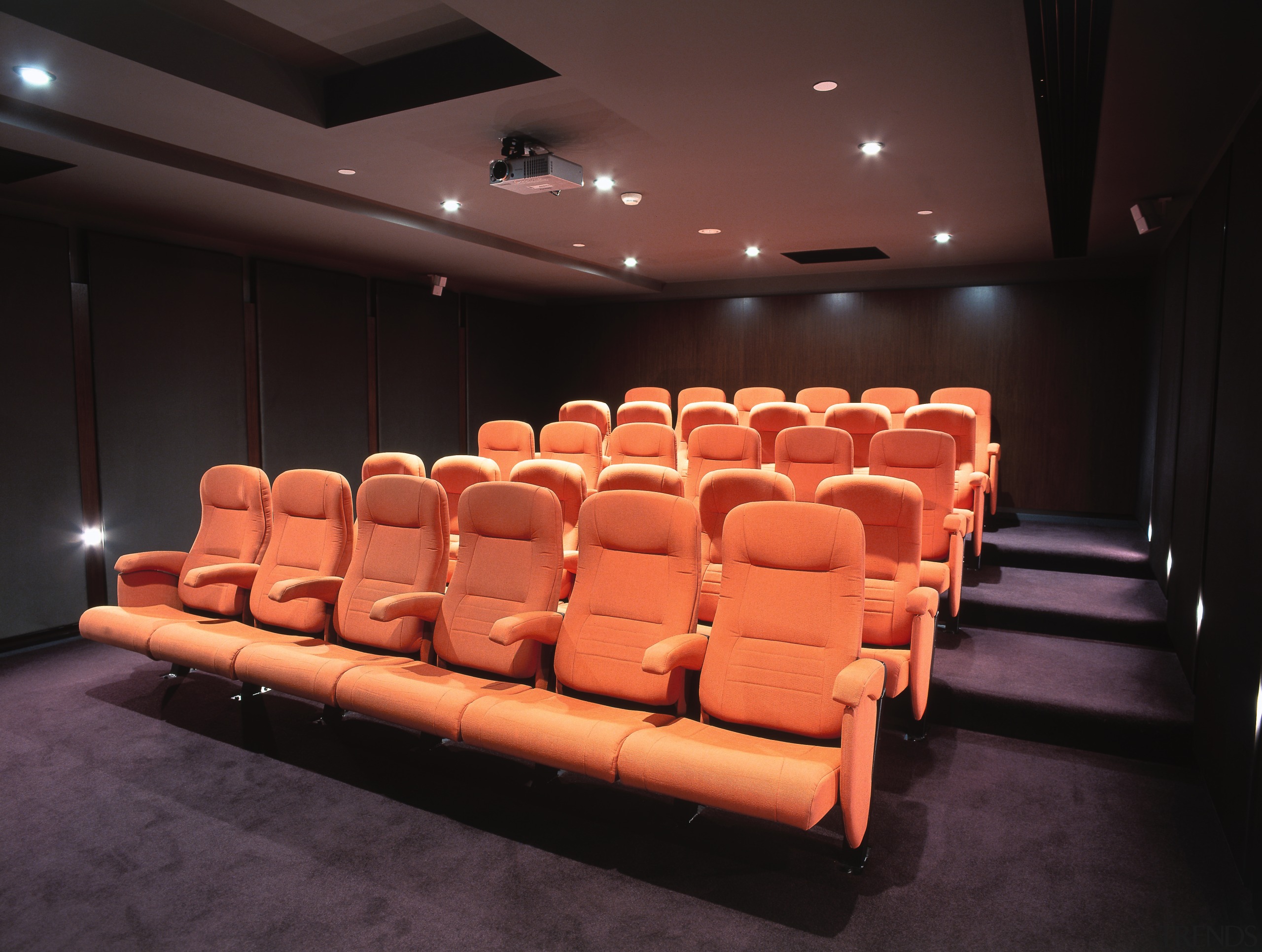 view of the resident only cinema  in auditorium, chair, furniture, interior design, movie theater, theatre, black