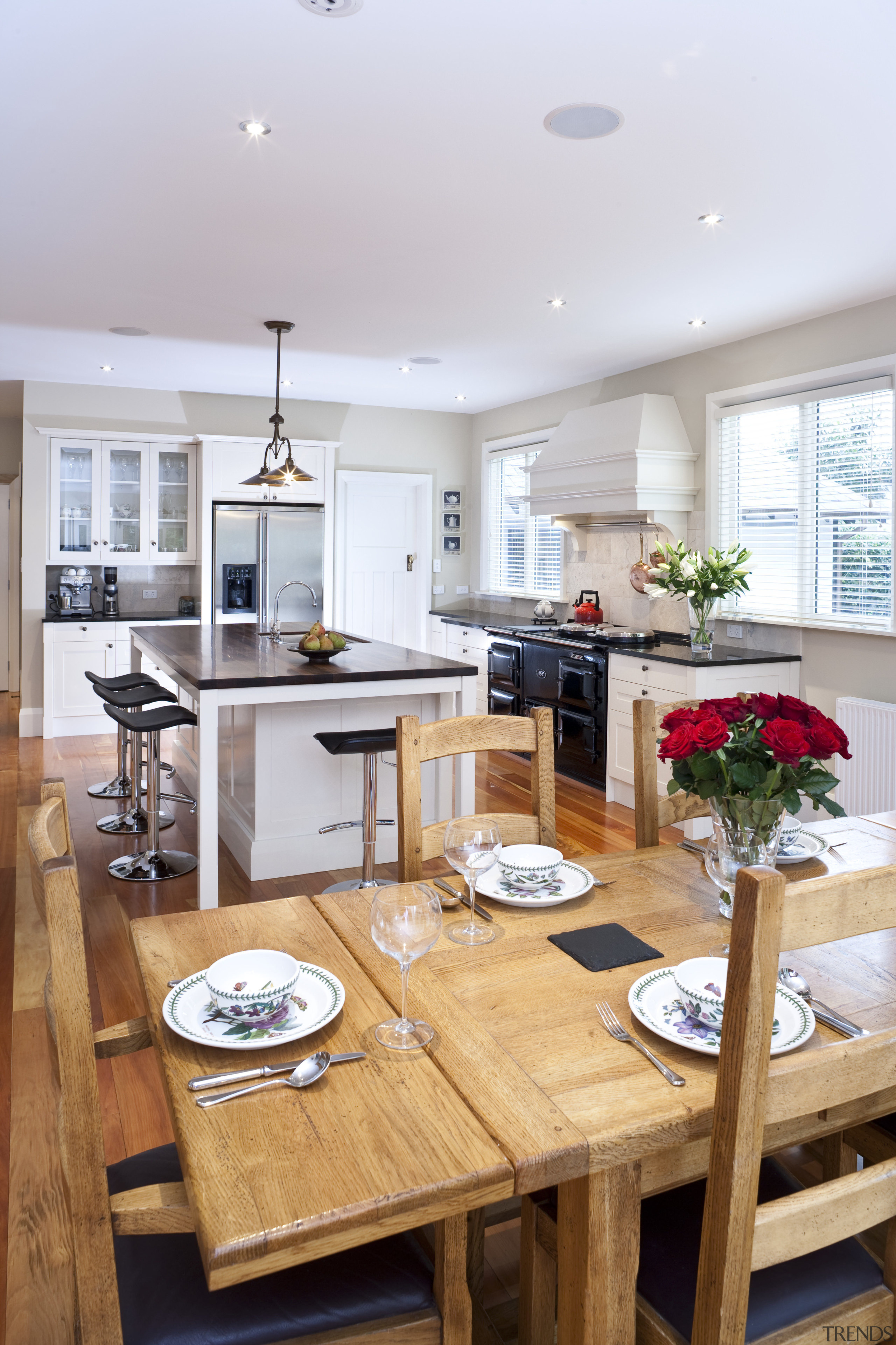 Traditional kitchen and dining area - Traditional kitchen countertop, cuisine classique, home, interior design, kitchen, living room, room, table, white