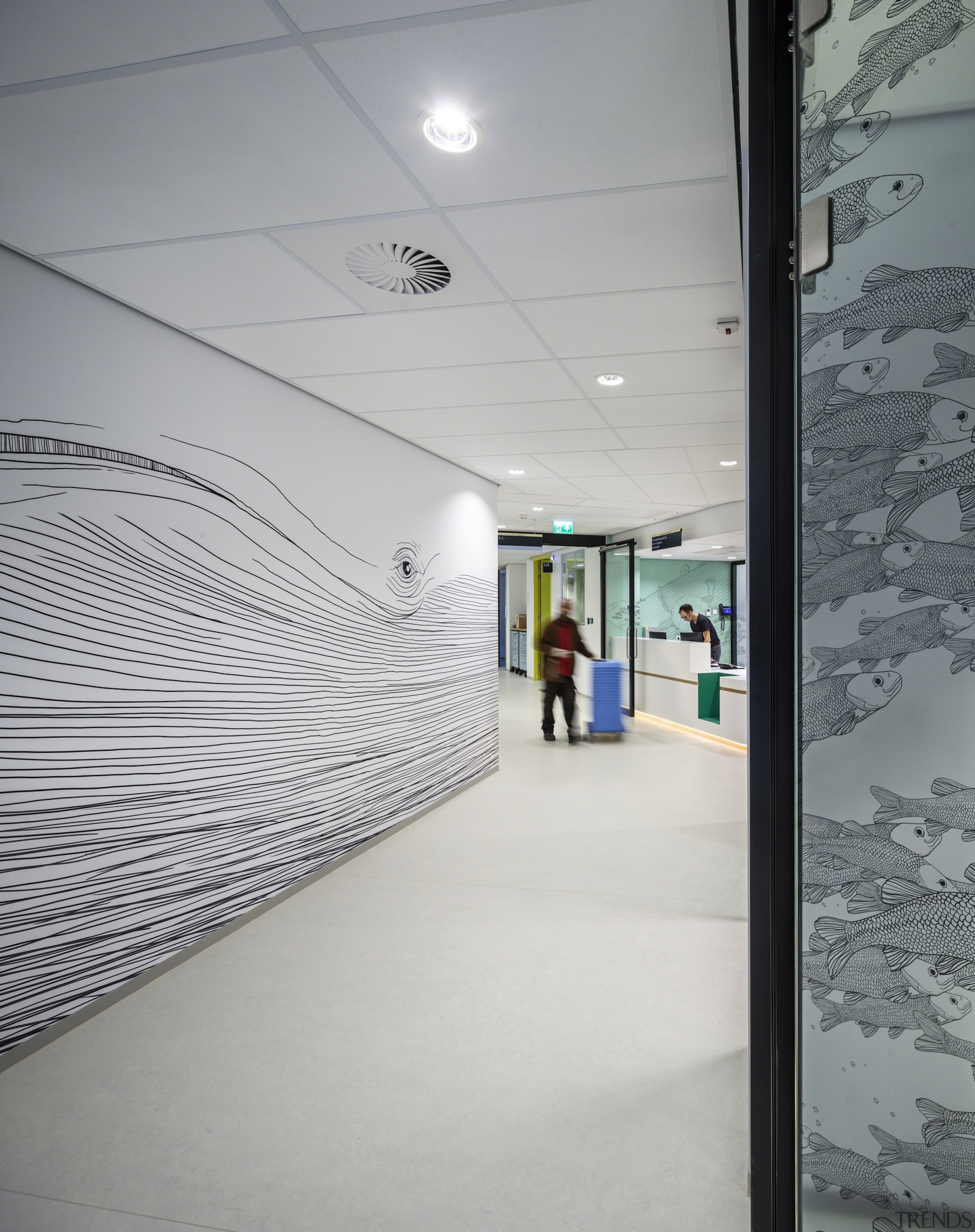 Zaans Medical Centre – Mecanoo - Zaans Medical architecture, ceiling, daylighting, design, floor, flooring, glass, interior design, wall, gray