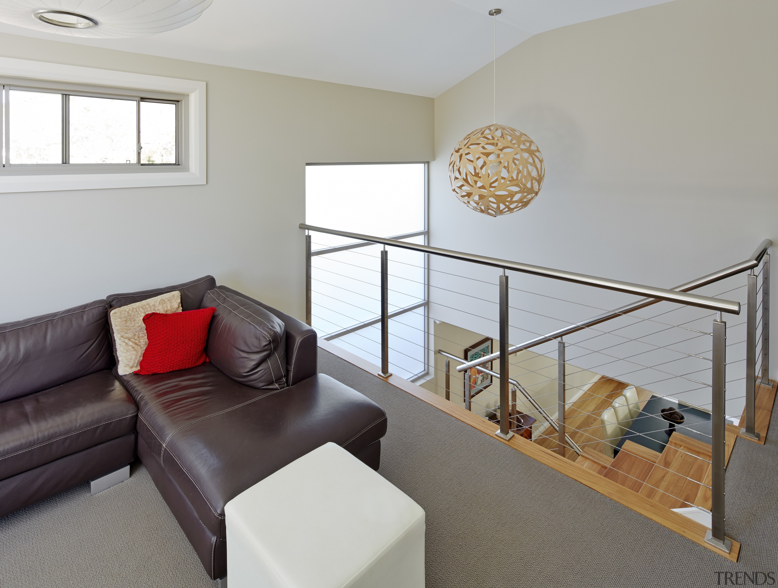 Contemporary house with flow to pool - Contemporary ceiling, floor, home, house, interior design, living room, property, real estate, room, gray