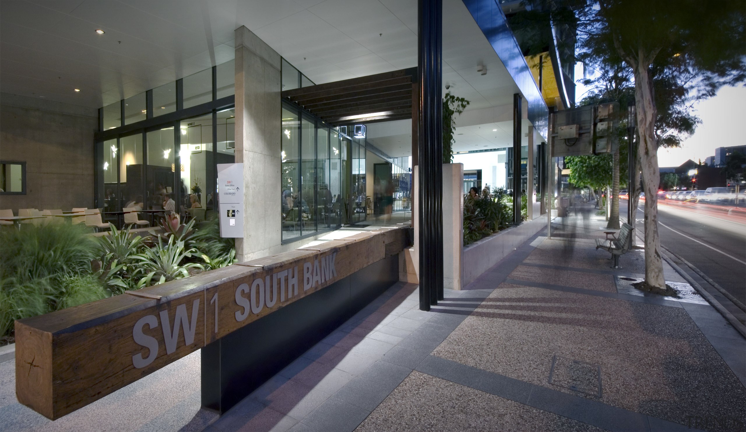 exterior view of the SW1 development which when architecture, building, condominium, house, mixed use, real estate, gray, black