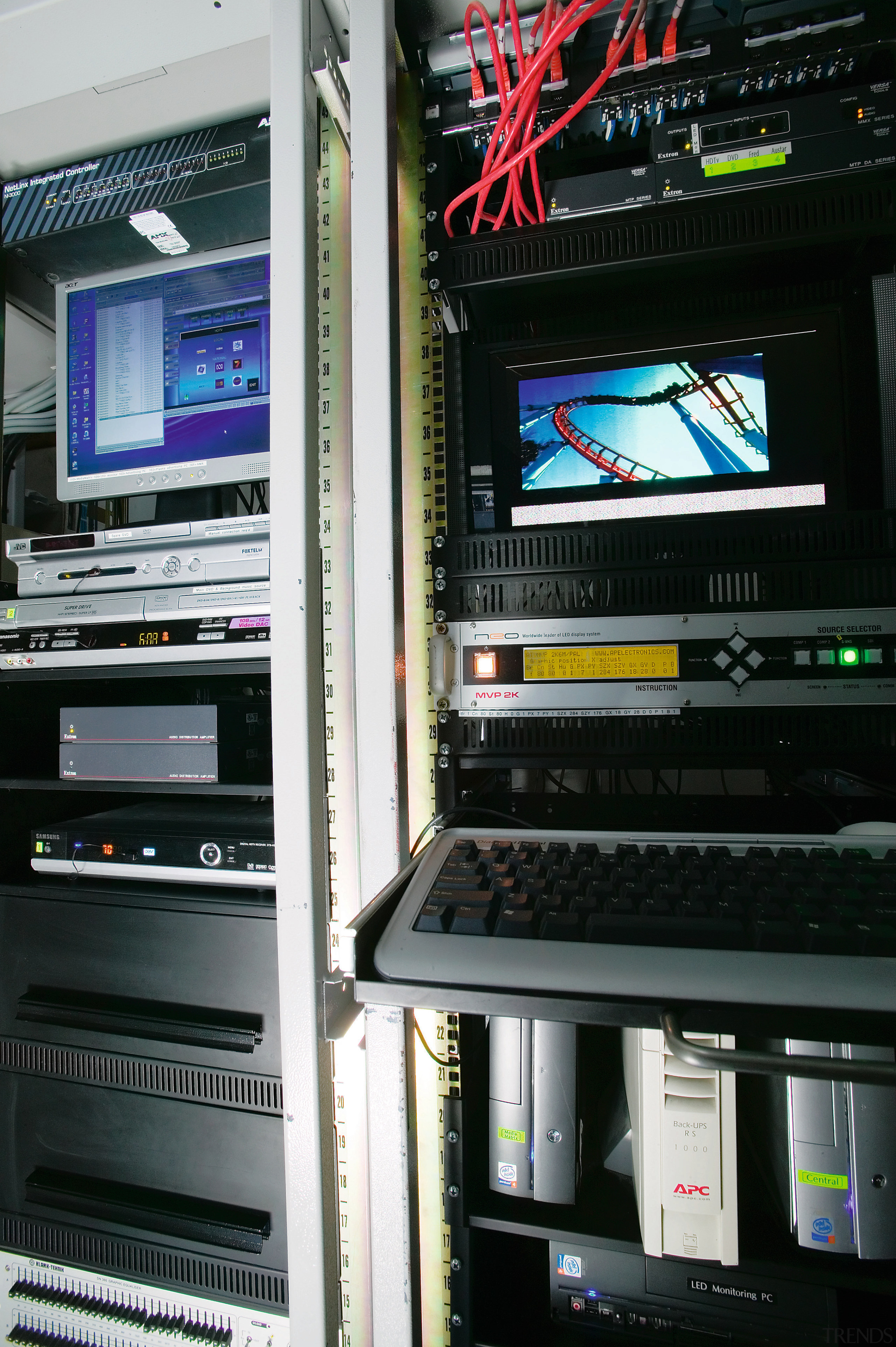 View of the computer control system - View electronic device, electronic instrument, electronics, musical instrument accessory, system, technology, black