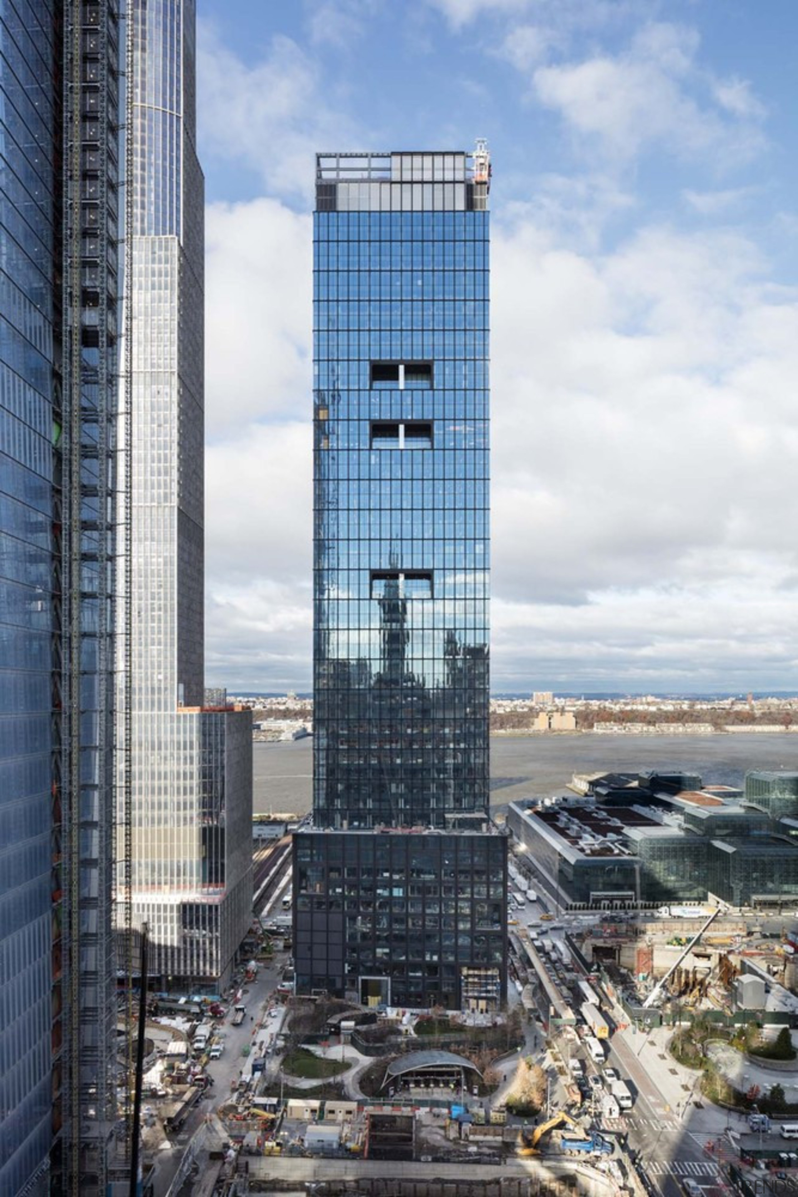 55 Hudson Yards, designed by A. Eugene Kohn architecture, building, city, cityscape, commercial building, condominium, corporate headquarters, daylighting, daytime, downtown, facade, headquarters, human settlement, landmark, metropolis, metropolitan area, mixed-use, real estate, reflection, sky, skyline, skyscraper, tower, tower block, urban area, urban design, white