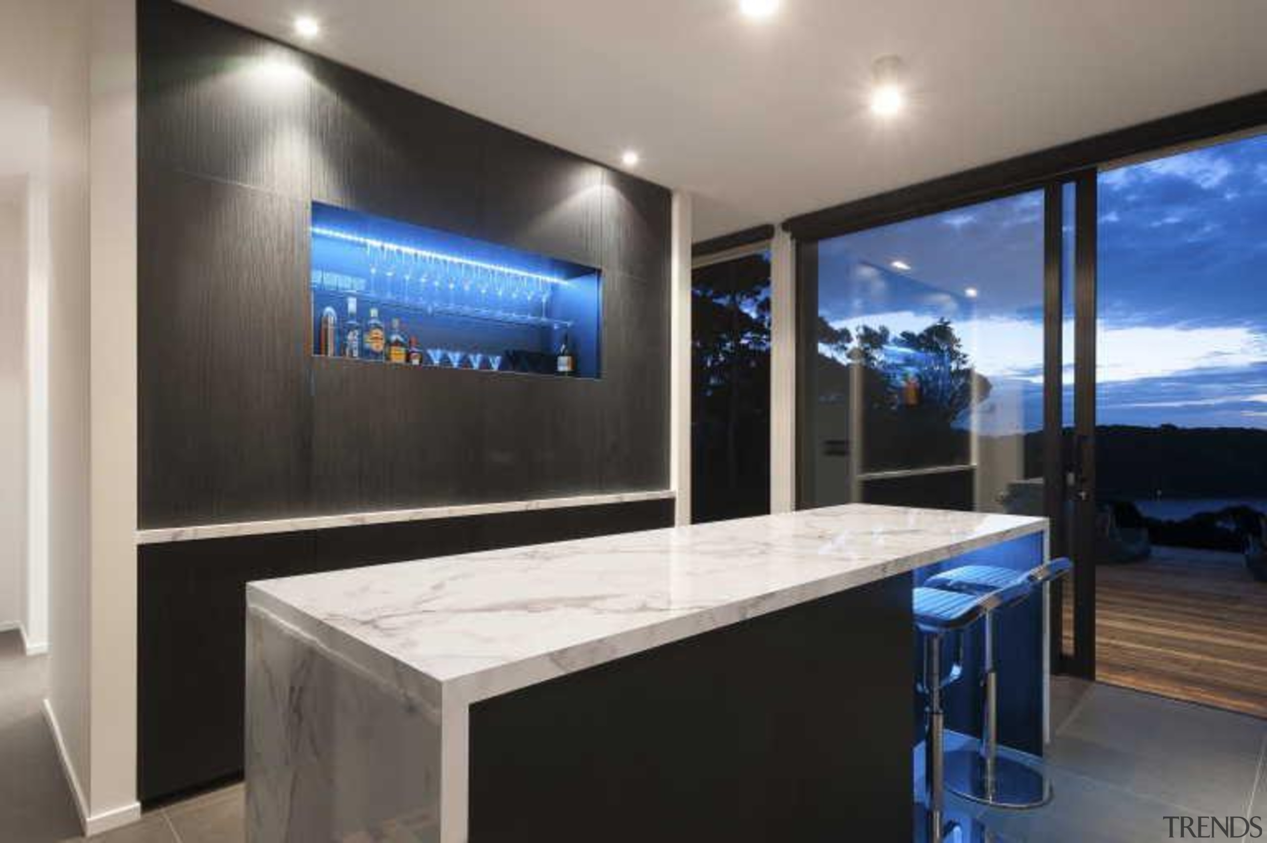 Black and white kitchen design with hidden storage interior design, property, real estate, gray, black