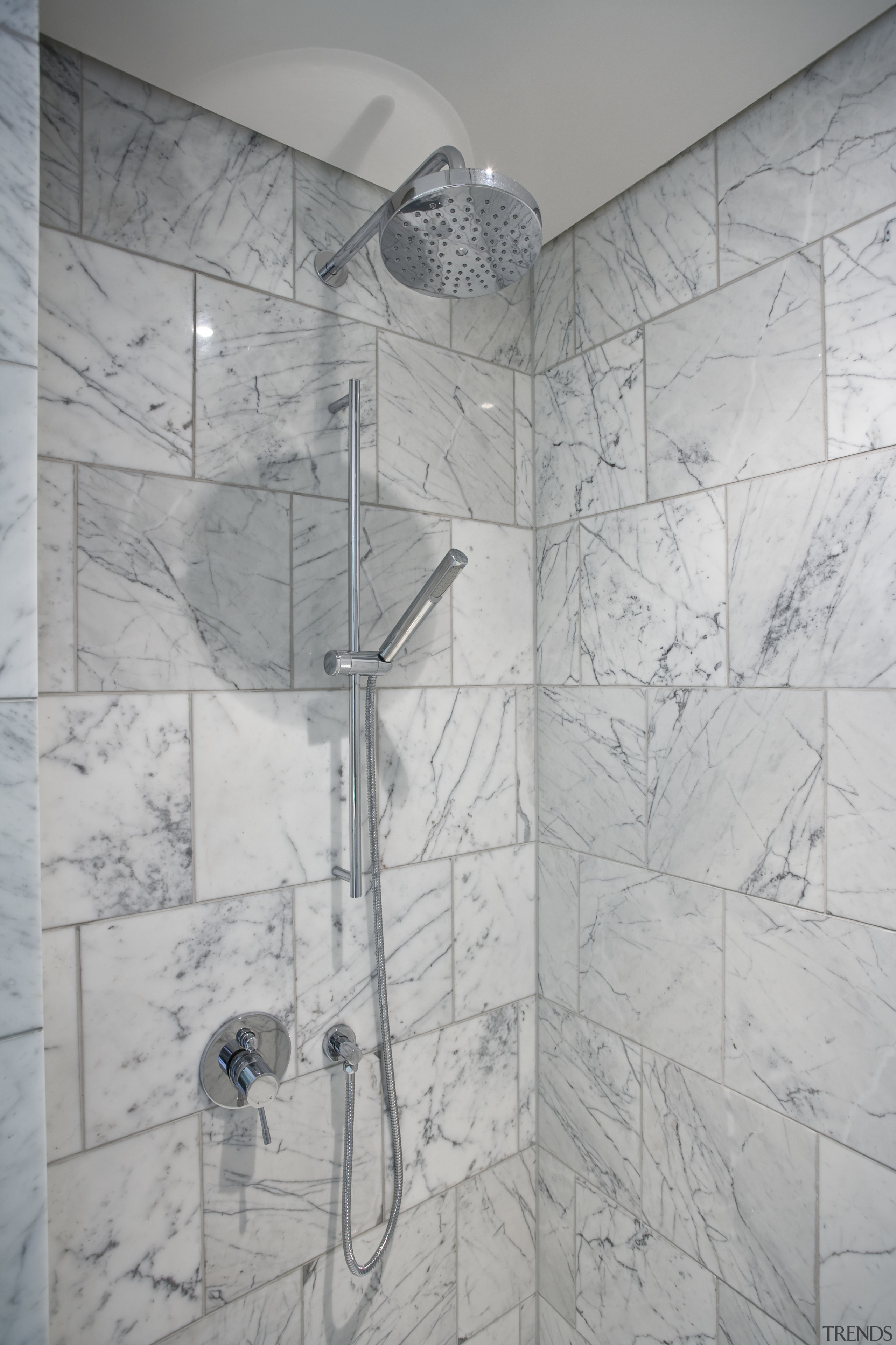 Image of tapware from Robertson Agencies limited which bathroom, floor, glass, interior design, plumbing fixture, room, shower, tile, wall, gray