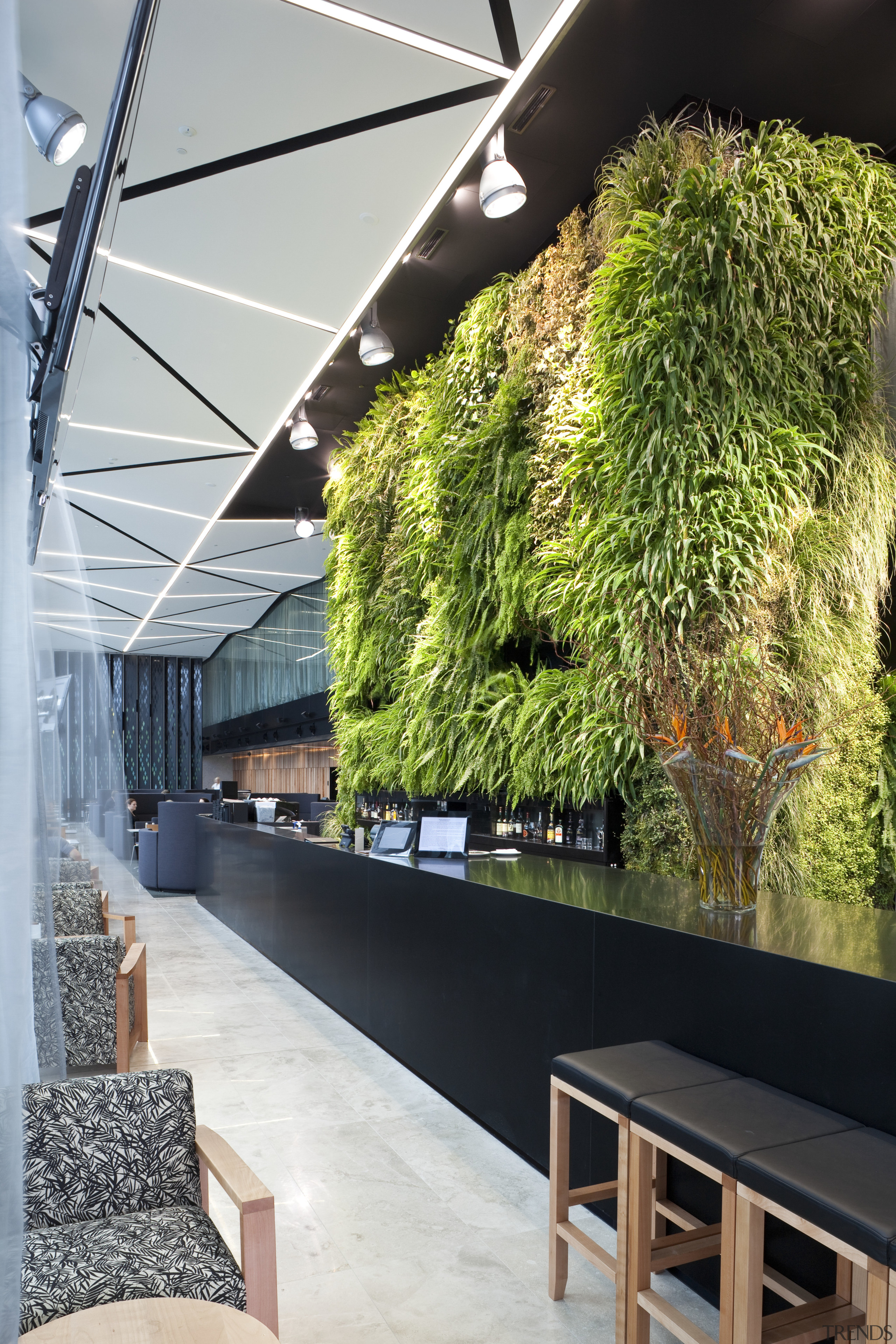 View of public space in the Novotel Auckland architecture, courtyard, flowerpot, plant, real estate, roof