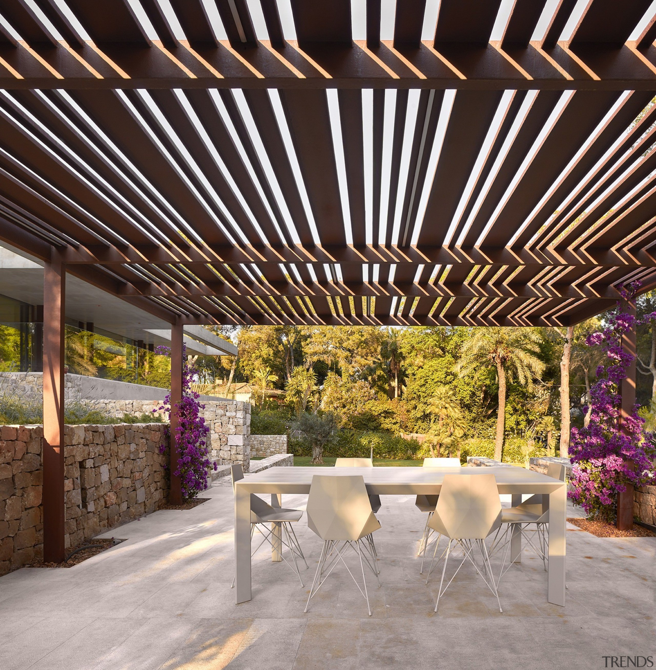 Architect: Ramón Esteve Estudio de Arquitectura ceiling, interior design, outdoor structure, patio, pergola, roof, black, gray