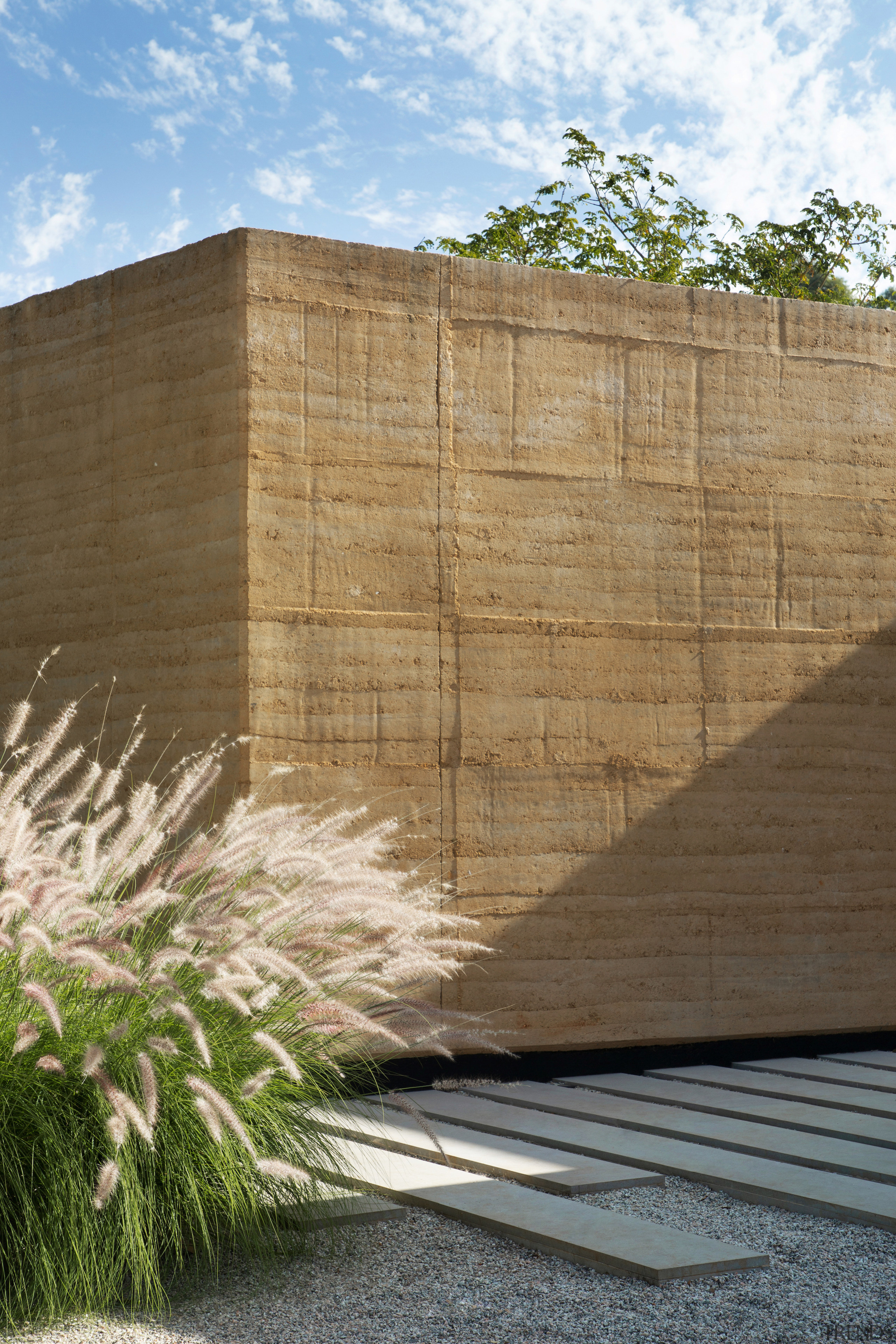 To make the rammed earth construction possible – 