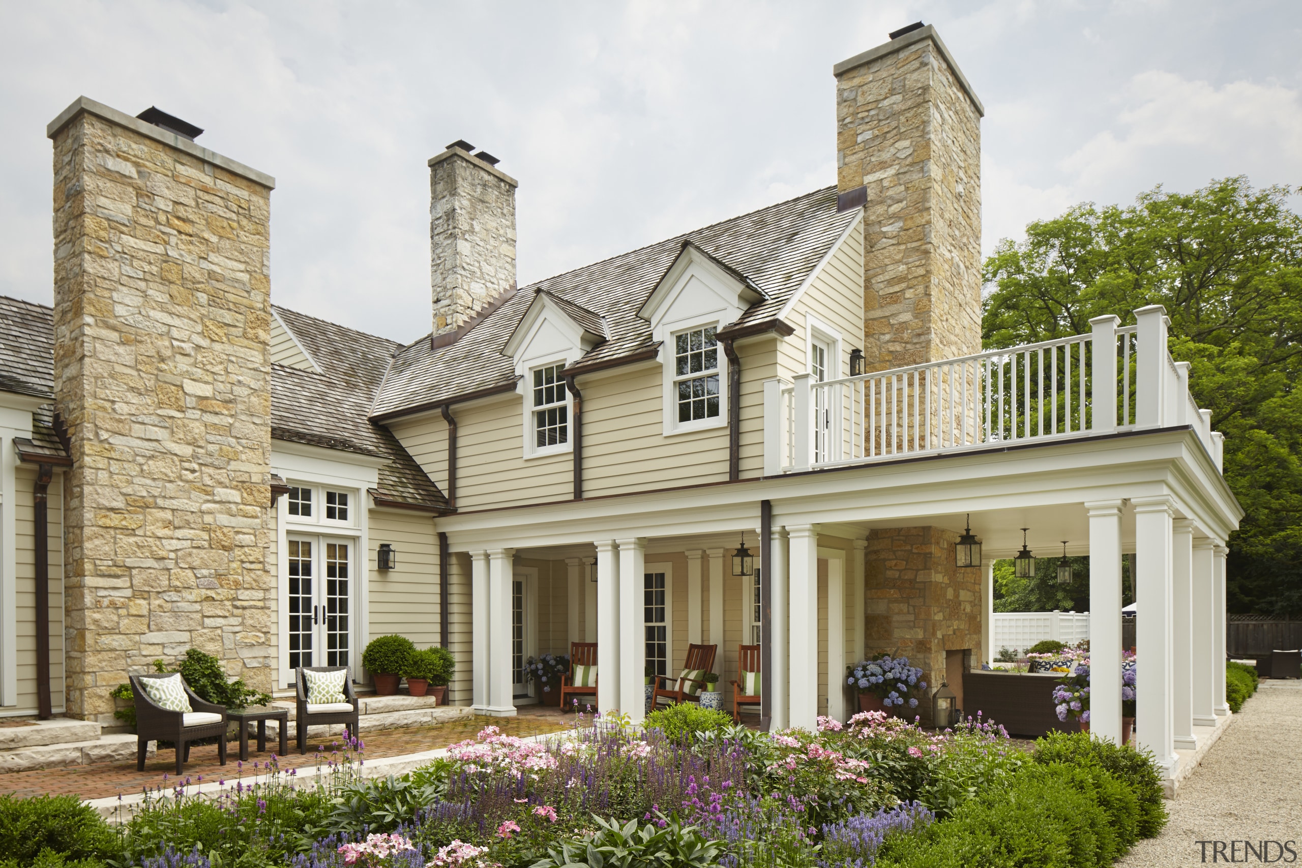 On this remodel project by Burns &amp; Beyerl cottage, elevation, estate, facade, farmhouse, home, house, property, real estate, white, brown