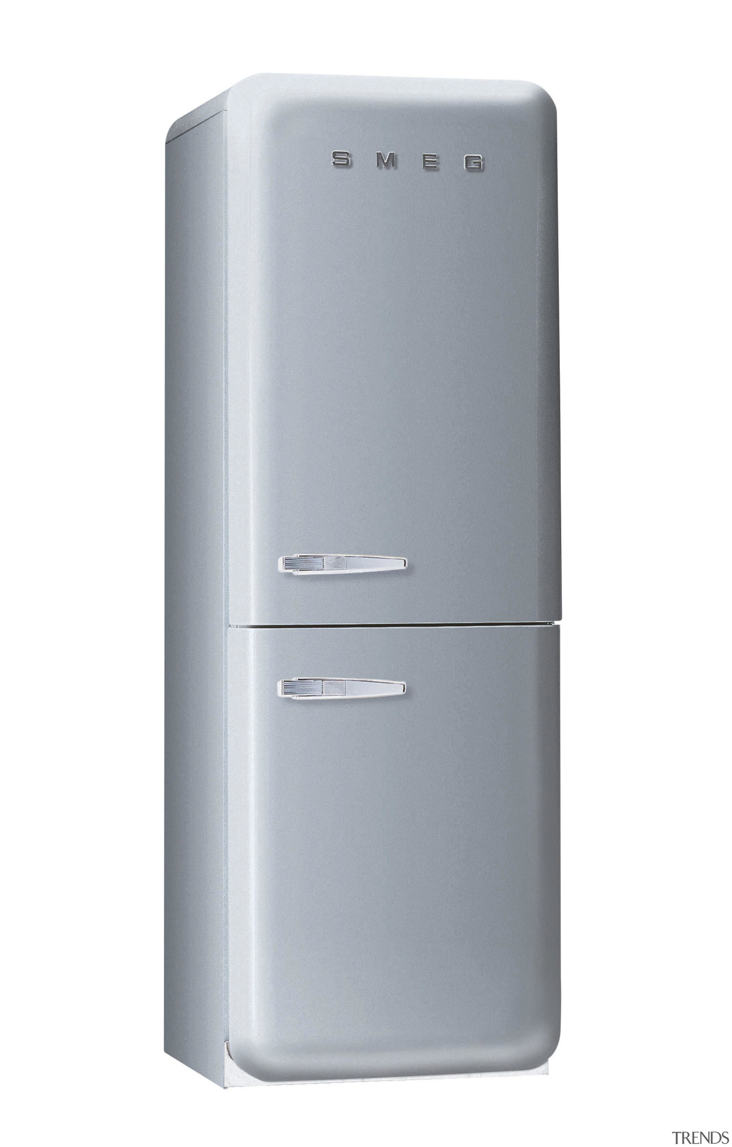 View of Smeg fridge. - View of Smeg home appliance, kitchen appliance, major appliance, product, product design, refrigerator, white, gray