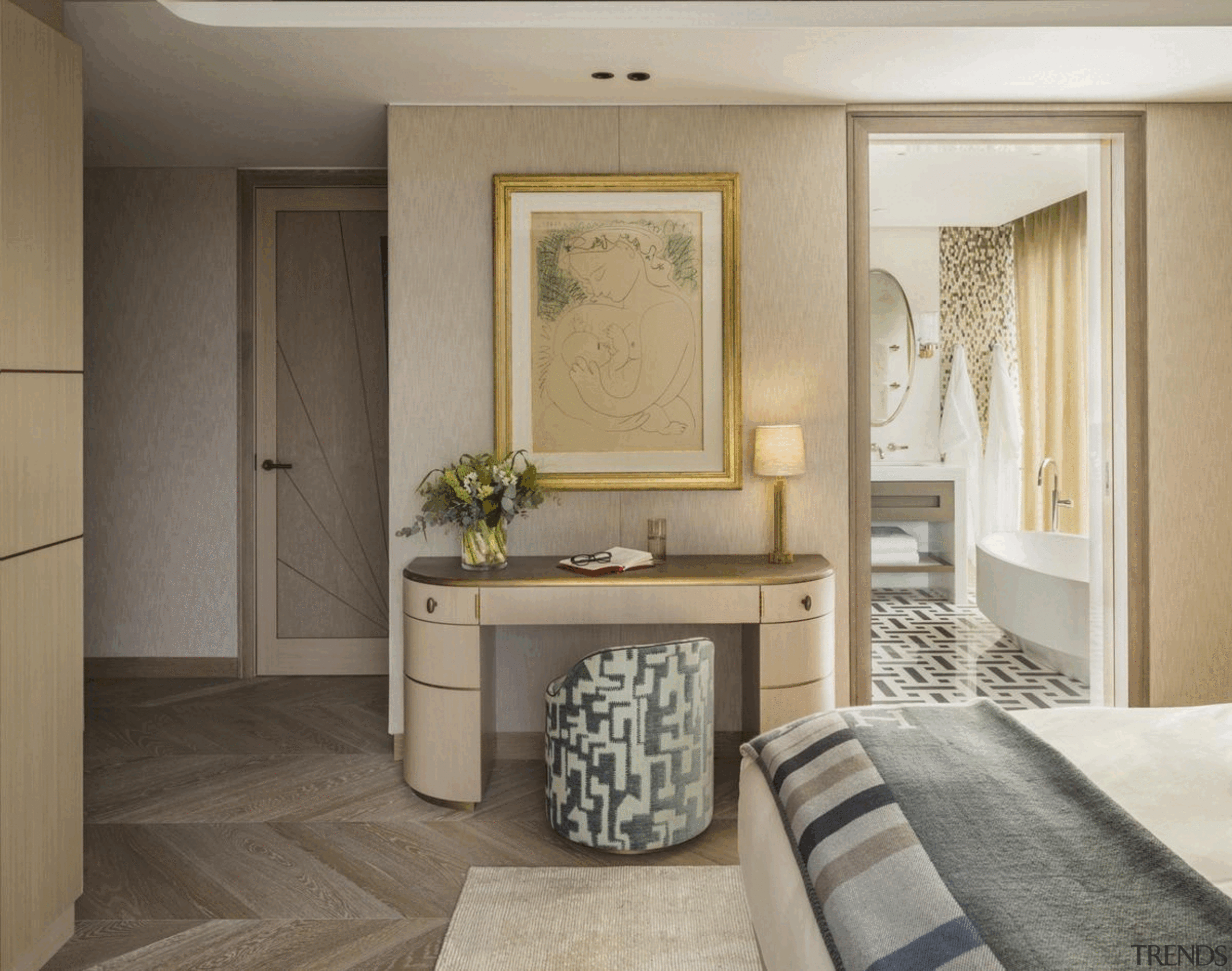 Looking from master bedroom to master bathroom. 