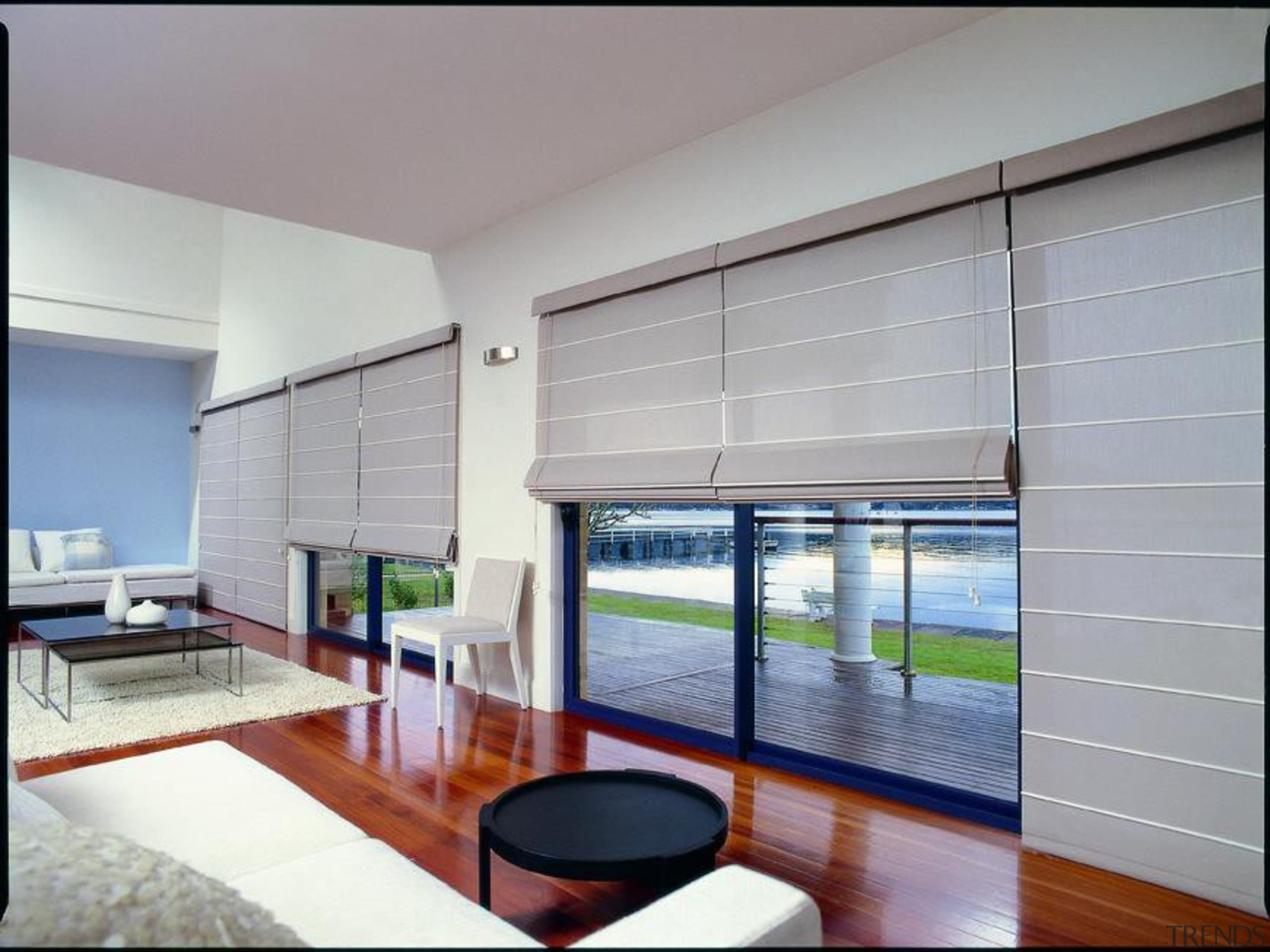 luxaflex roman shades - luxaflex roman shades - architecture, daylighting, door, floor, house, interior design, living room, real estate, shade, window, window blind, window covering, window treatment, wood, gray