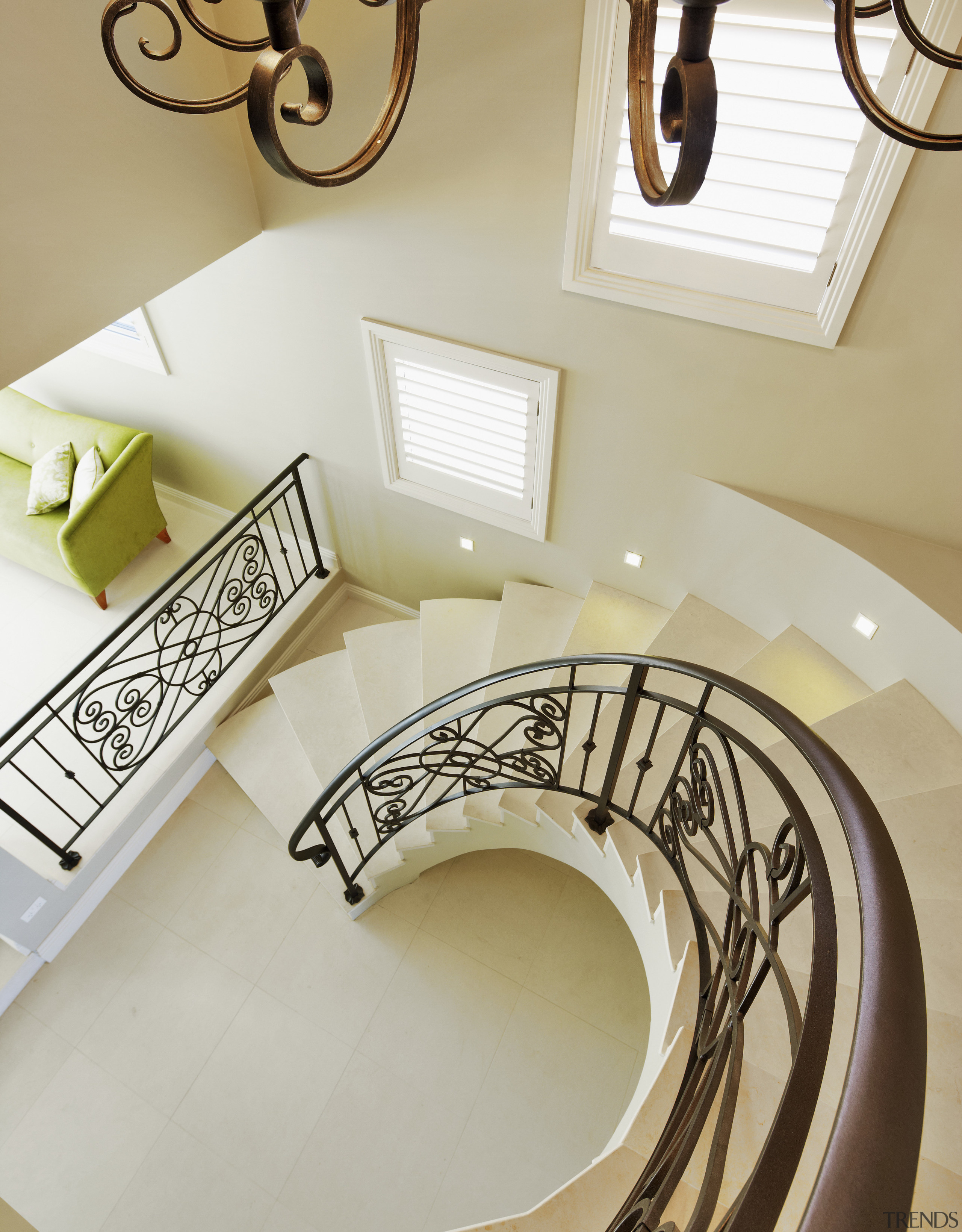 View of this contemporary home - View of furniture, interior design, product design, table, gray, orange