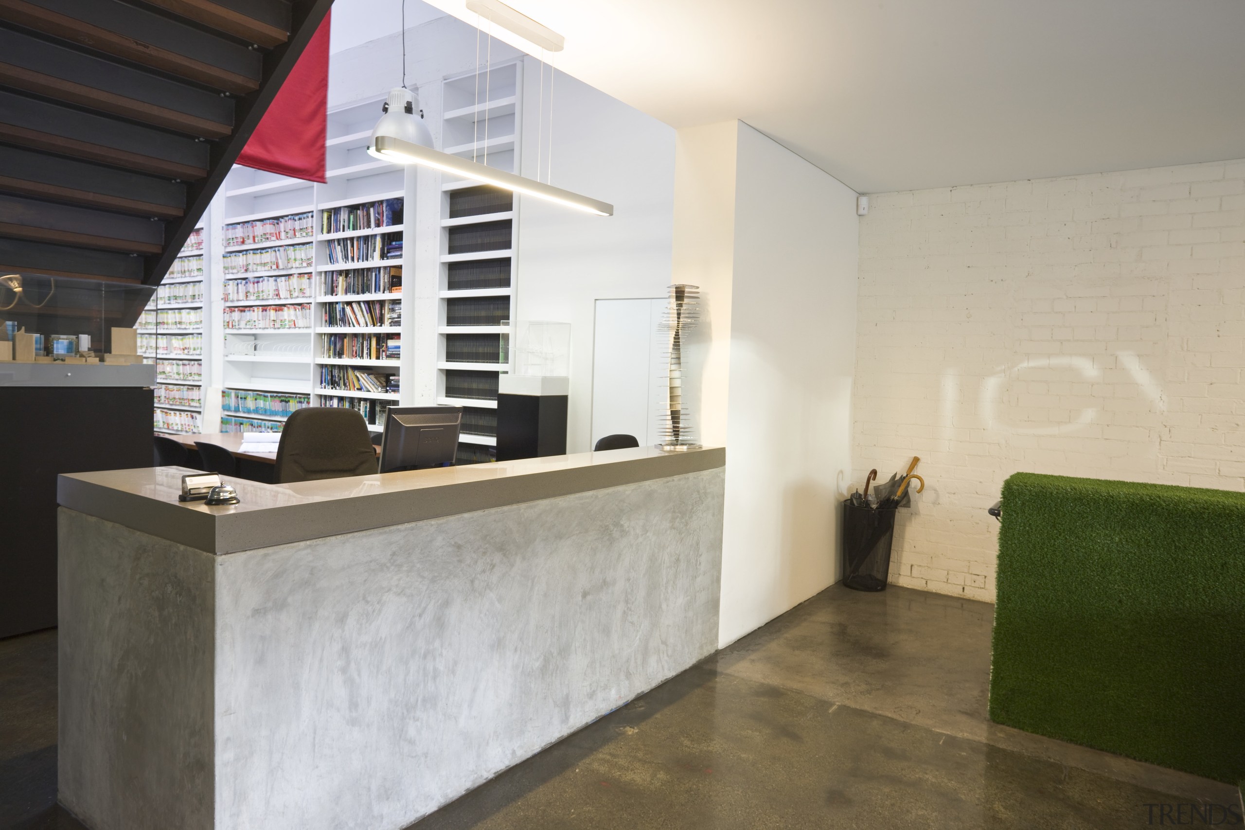 JCY Architects + Urban Designers office, Perth - floor, furniture, interior design, lobby, gray