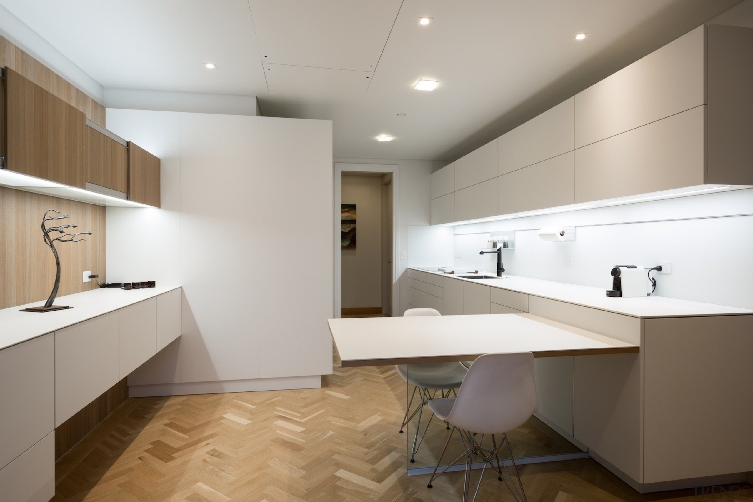 Highly Commended – Akzente – ​poggenpohl - architecture architecture, cabinetry, ceiling, countertop, floor, flooring, interior design, kitchen, real estate, room, sink, gray