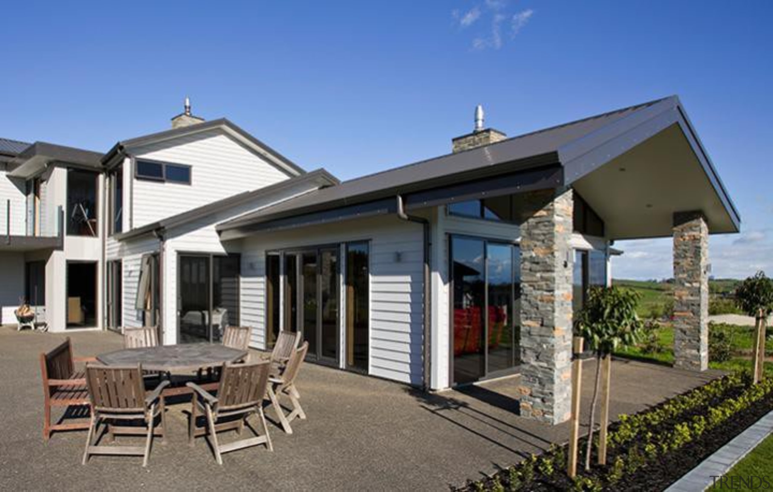 A-lign Nail Fix has an Extra High Wind cottage, estate, facade, home, house, property, real estate, siding, villa, blue, gray