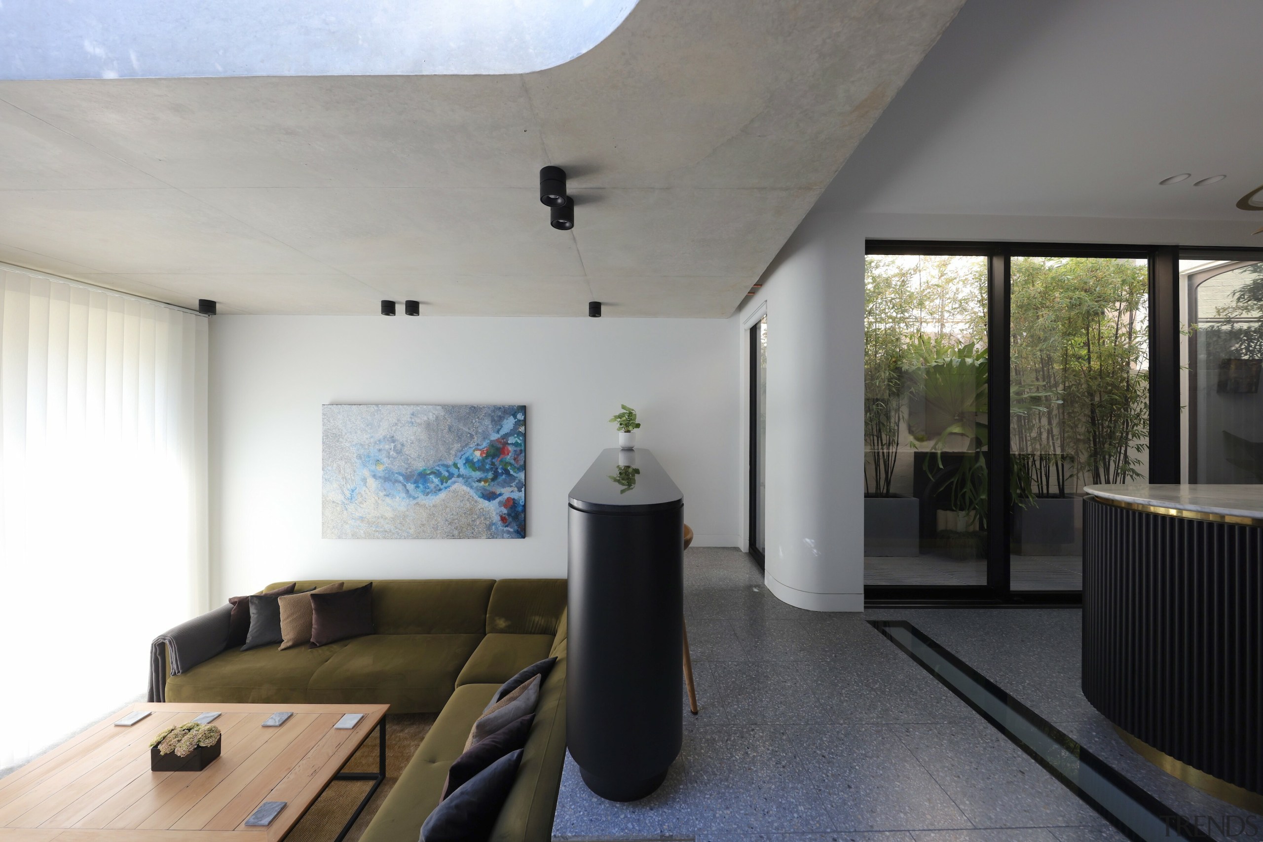 The living space beside the new kitchen. - 