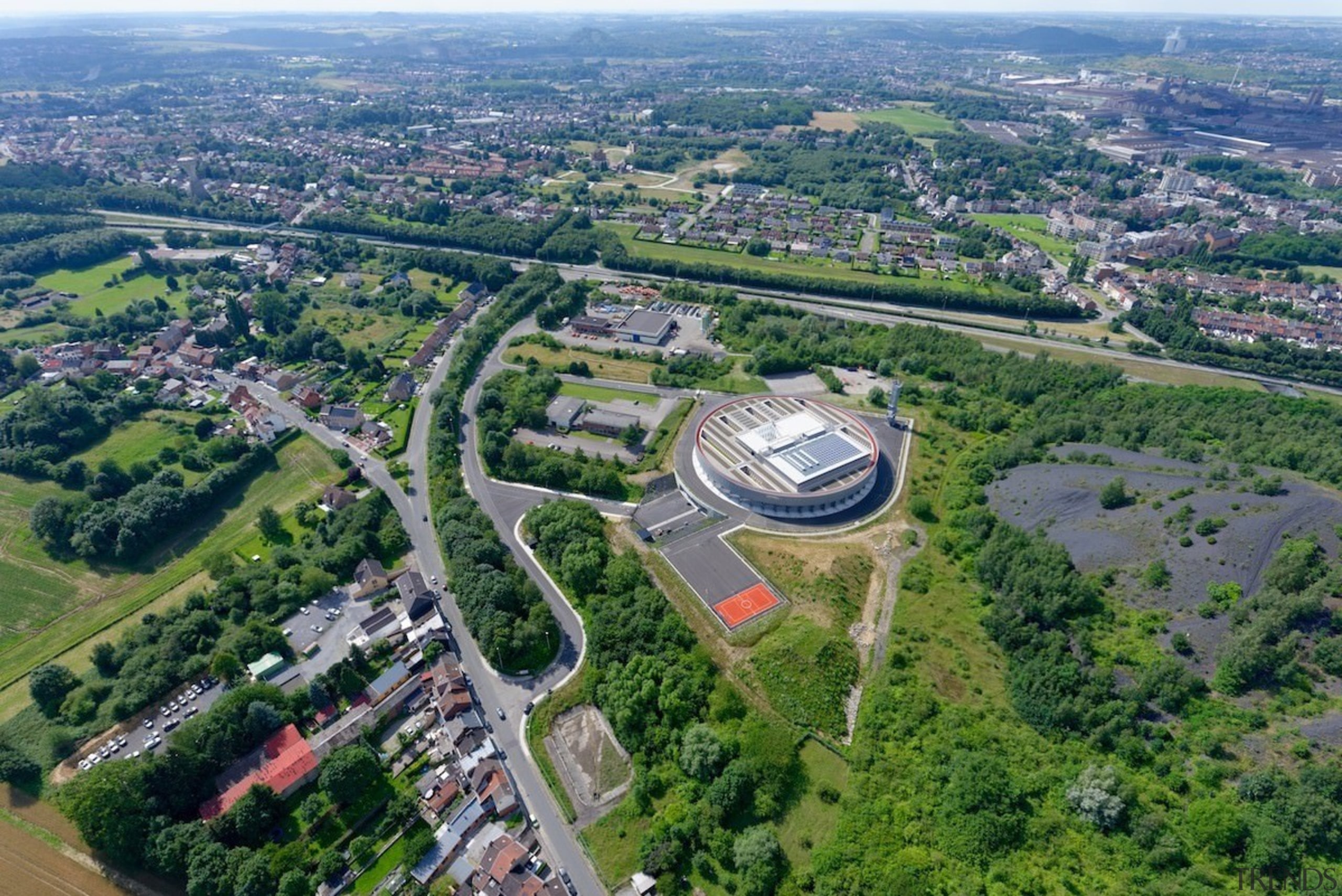 569 firestation - 569 firestation - aerial photography aerial photography, bird's eye view, city, land lot, photography, suburb, green, gray