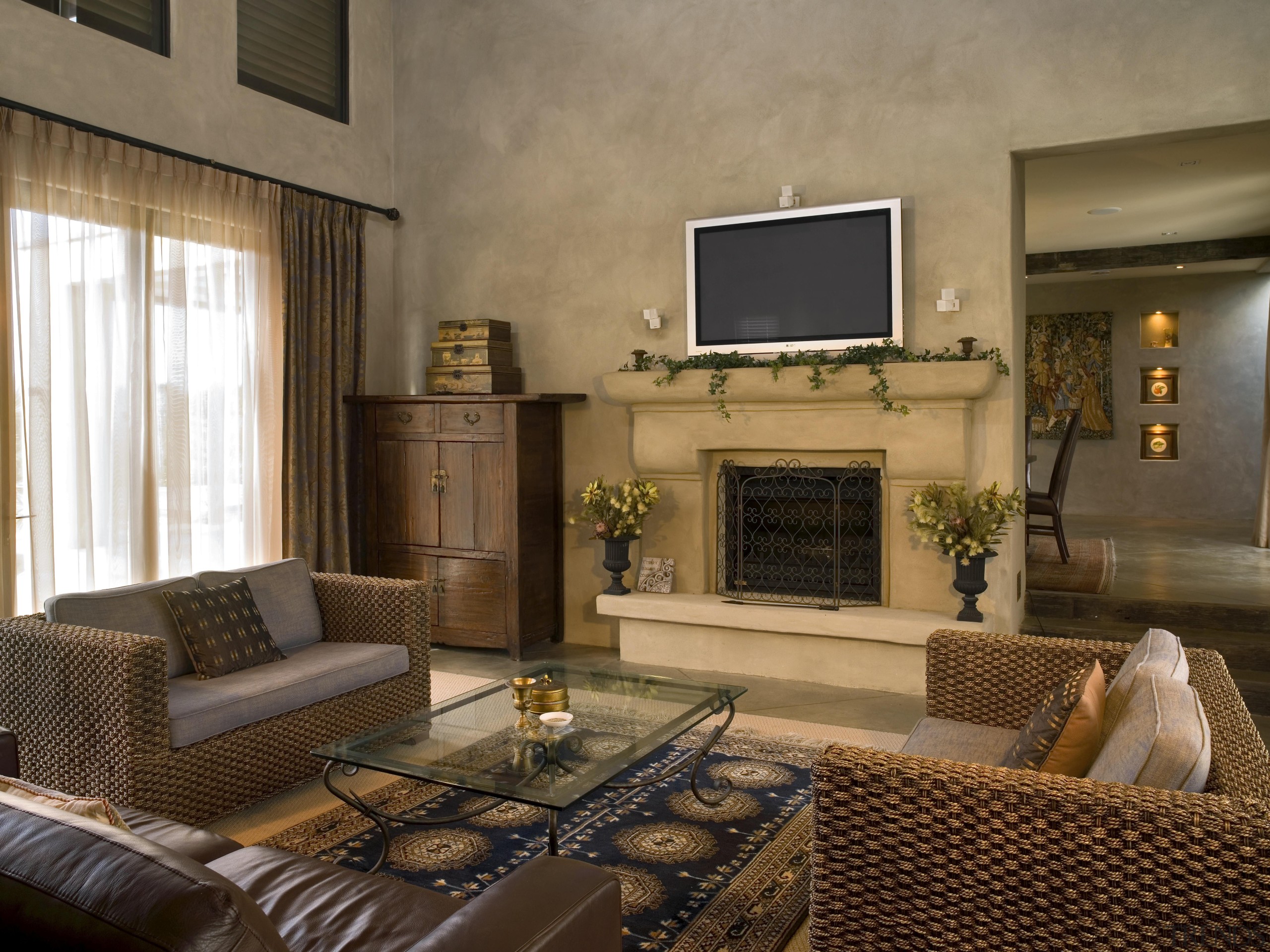 173mangawhai 16 - mangawhai_16 - ceiling | fireplace ceiling, fireplace, home, interior design, living room, property, real estate, room, brown