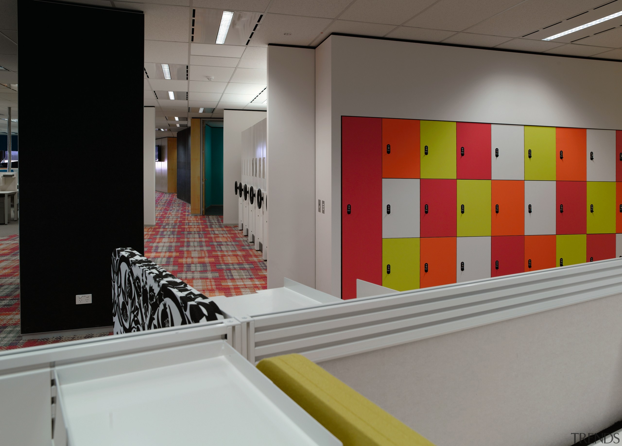 Image of the Westpac Epping Office which underwent design, exhibition, flooring, interior design, product design, gray