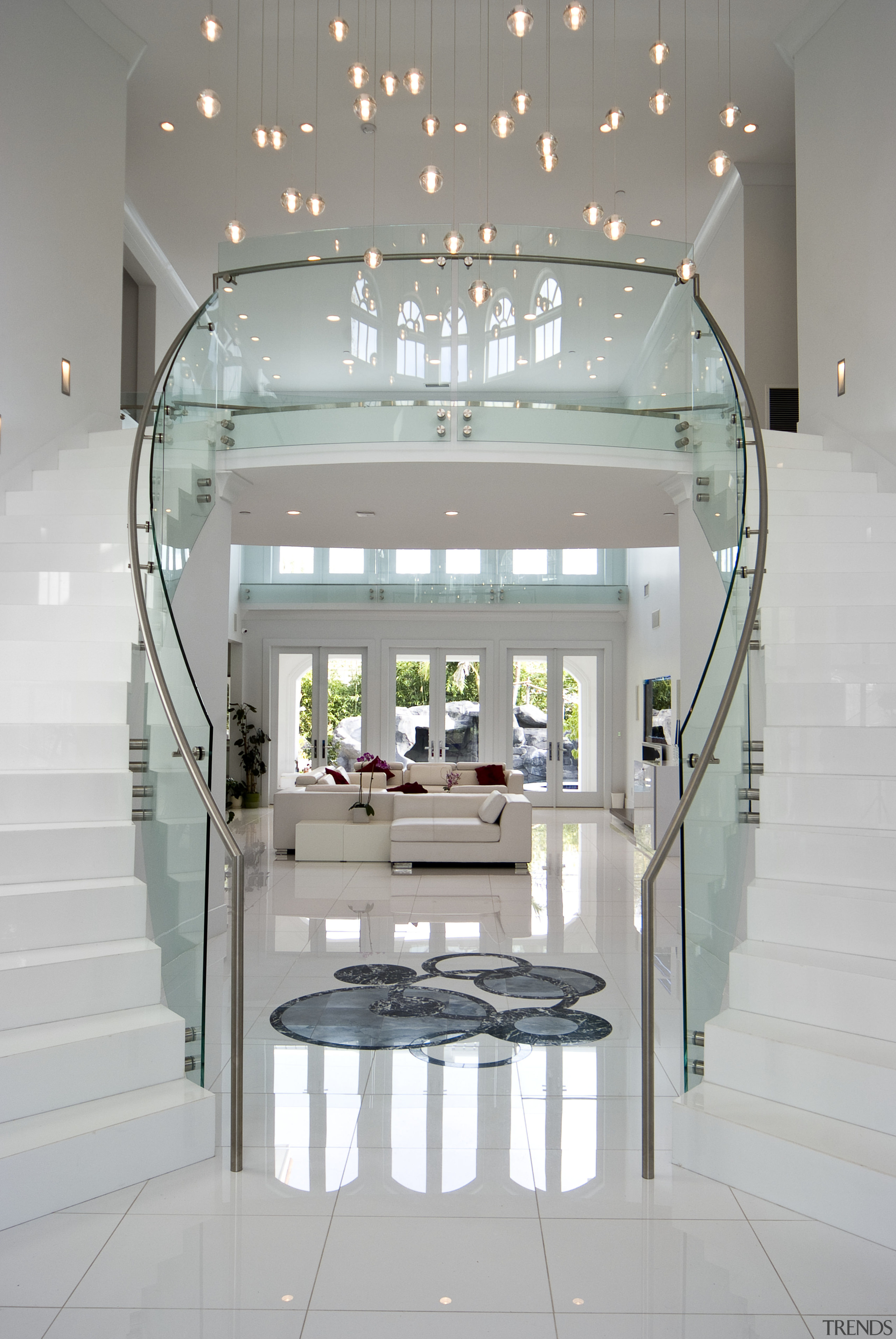 View of a house designed by Architectural Annex ceiling, glass, interior design, product design, gray