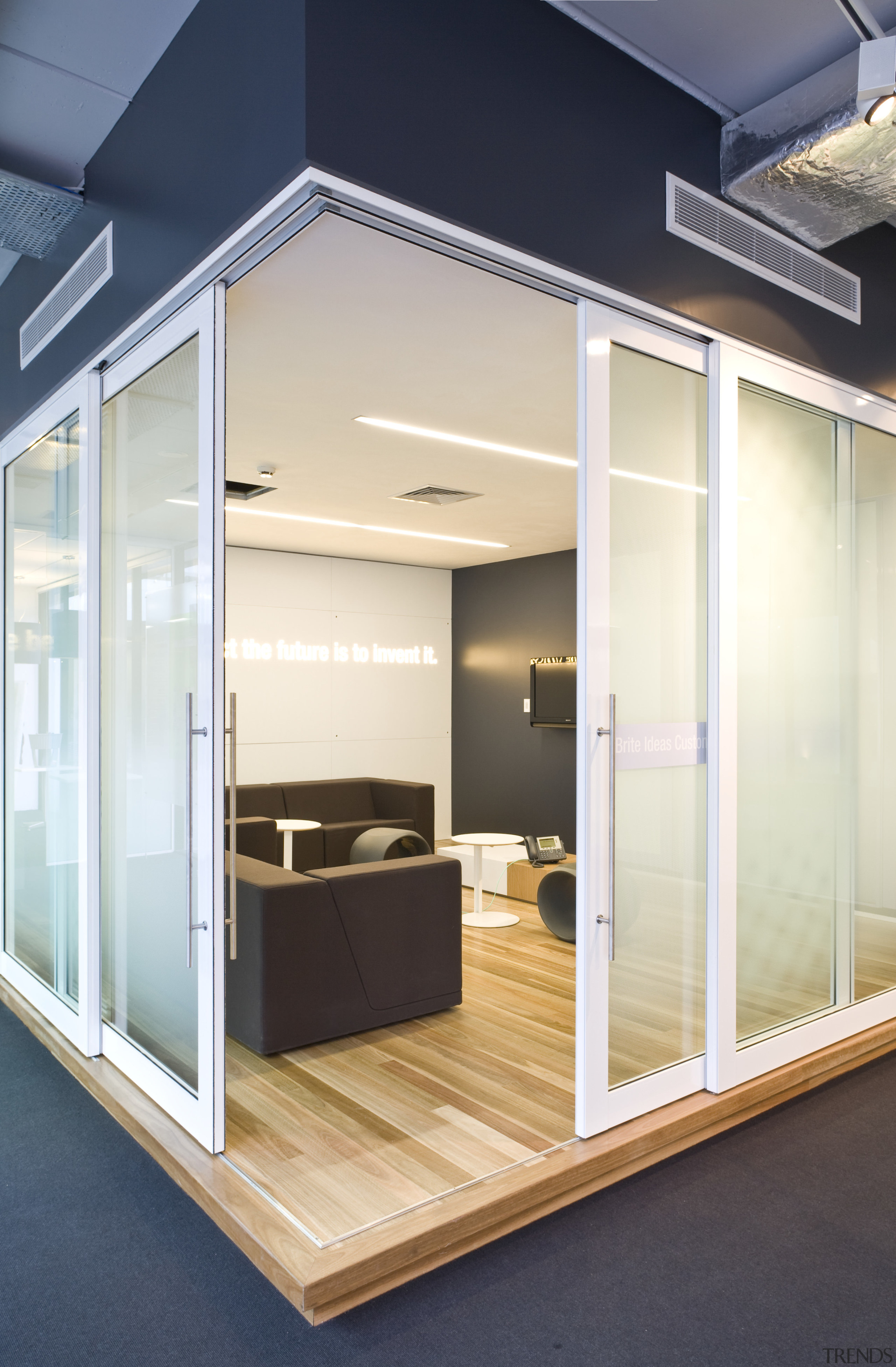 Internal view of 3M Head Office part of daylighting, door, glass, interior design, window, white