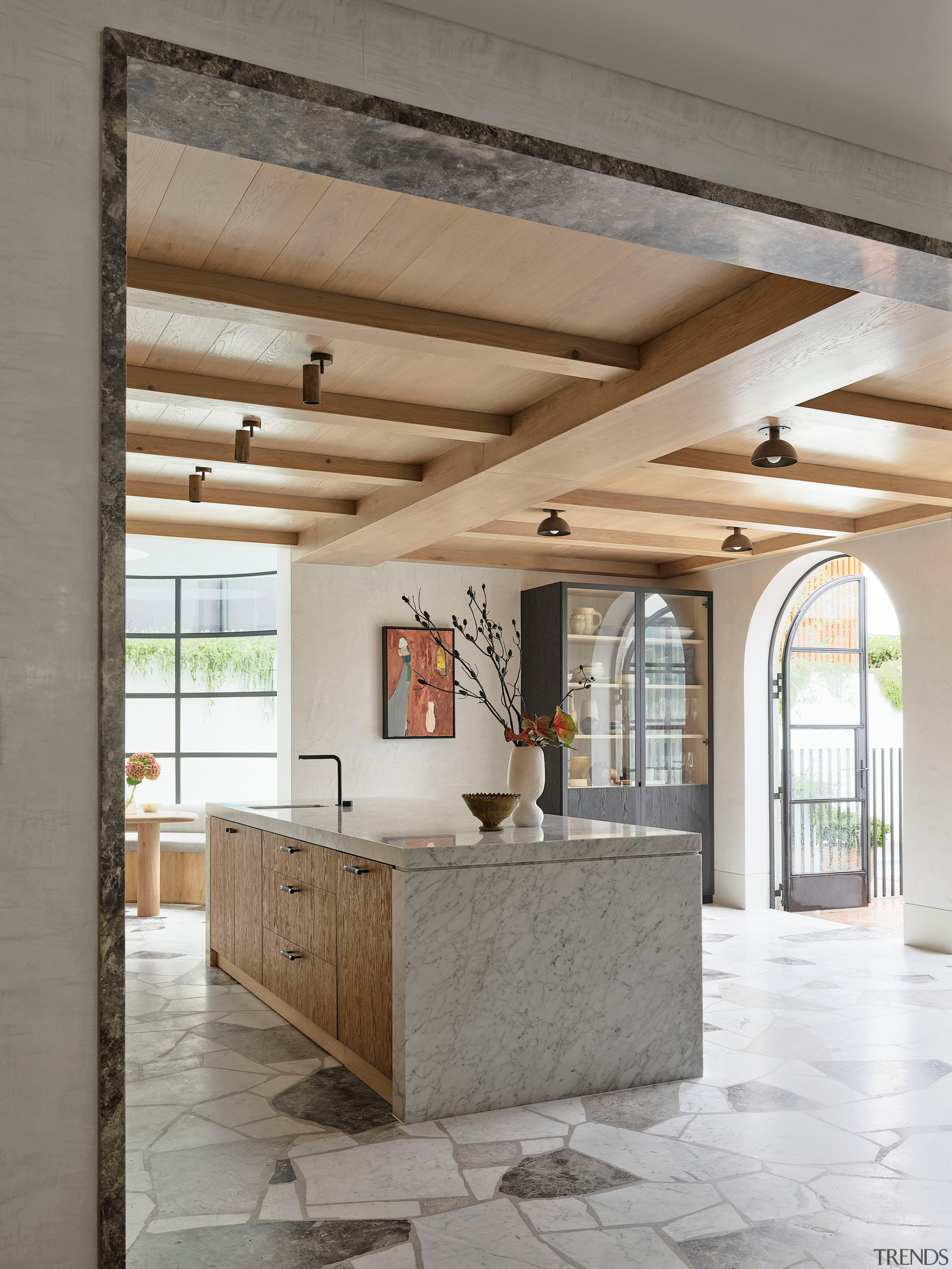 Looking through to kitchen and breakfast nook. 