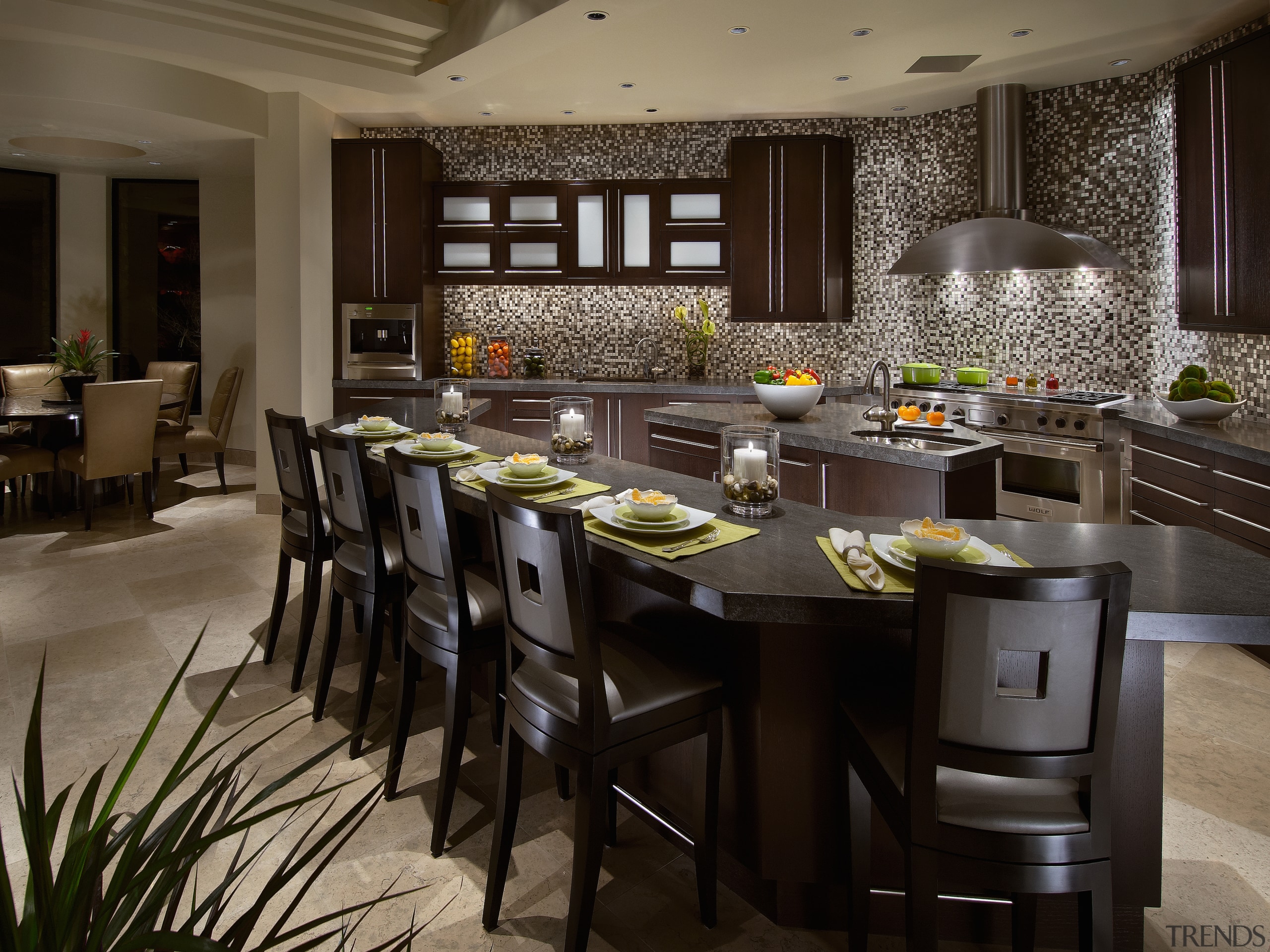 View of Kitchen designed by Janet brooks and countertop, dining room, interior design, kitchen, room, table, black