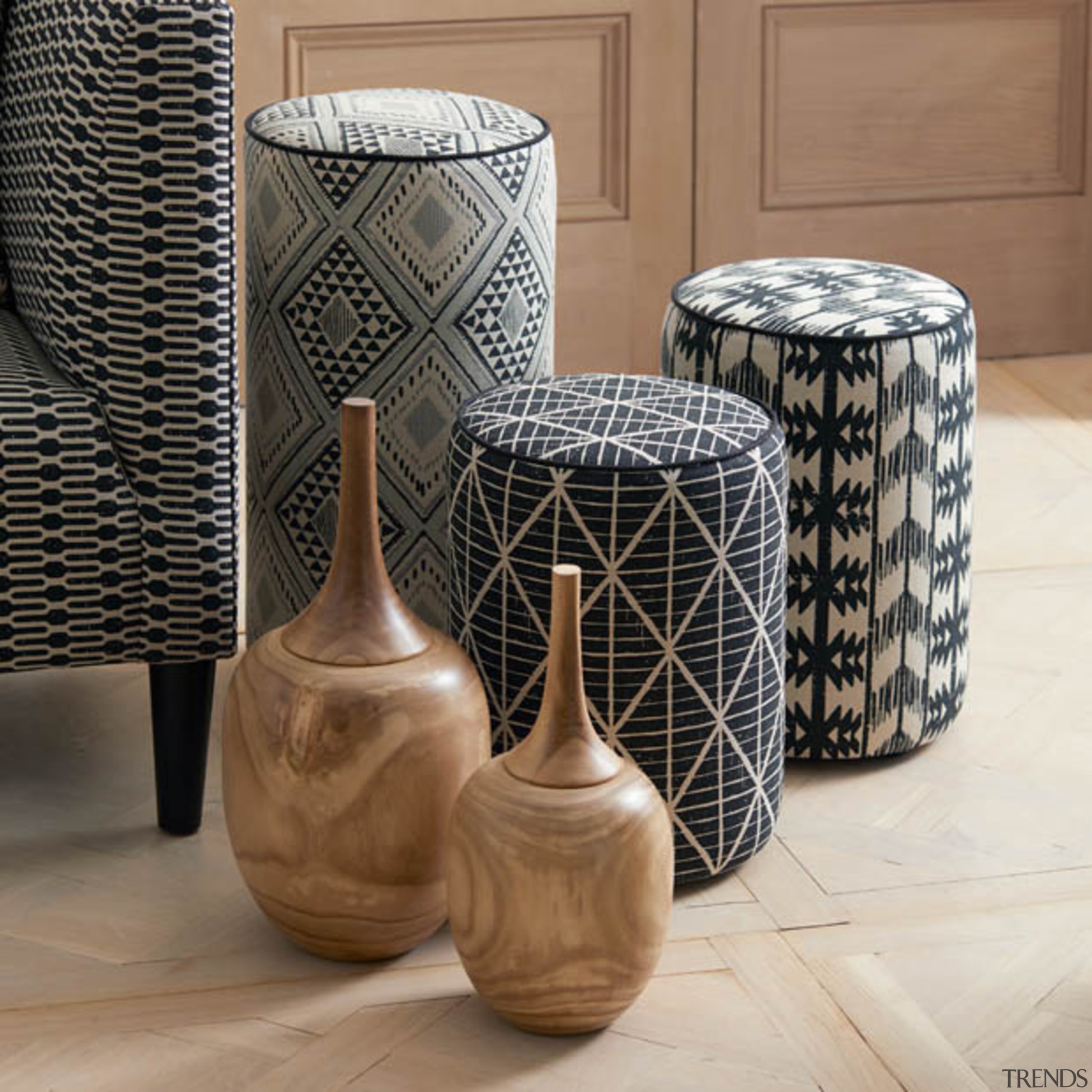 Exotic and eclectic yet effortlessly relaxed, ADITI is ceramic, furniture, table, vase, brown